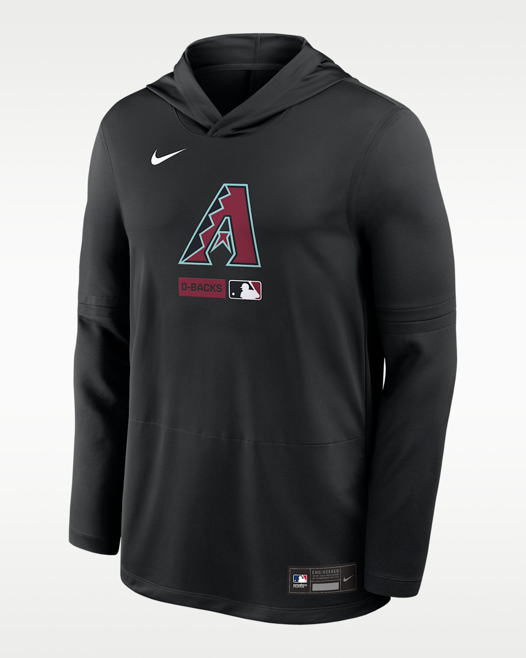 Playera de manga larga con gorro Nike Dri-FIT de la MLB para hombre Arizona Diamondbacks Authentic Collection - Negro