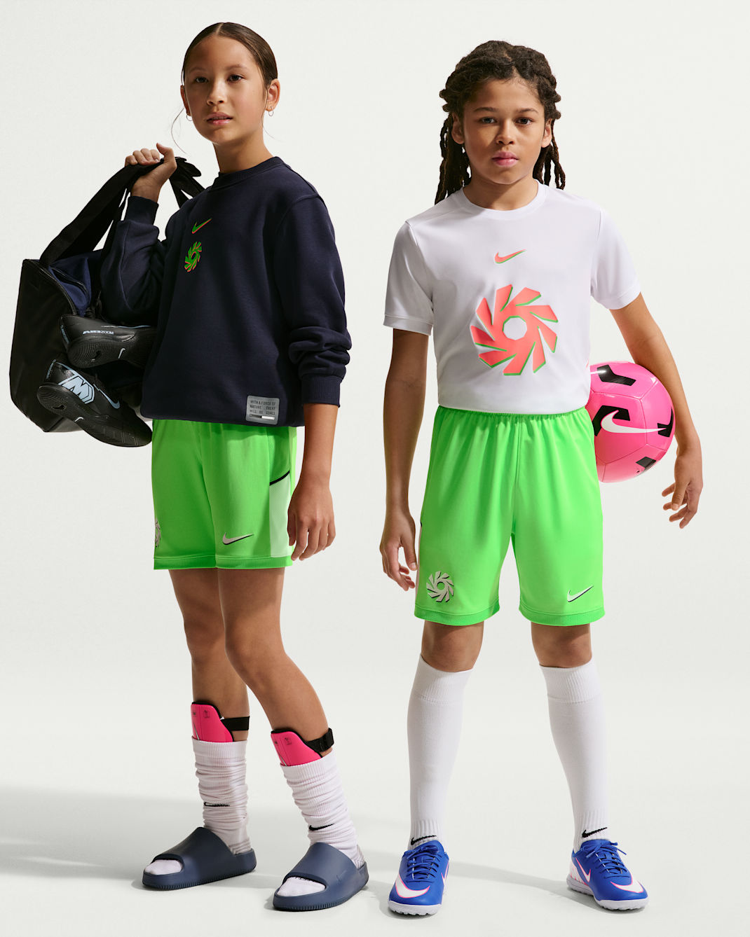 Erling Haaland Academy Nike Dri-FIT Fußballshorts (ältere Kinder) - Green Strike/Phantom/Obsidian/Phantom