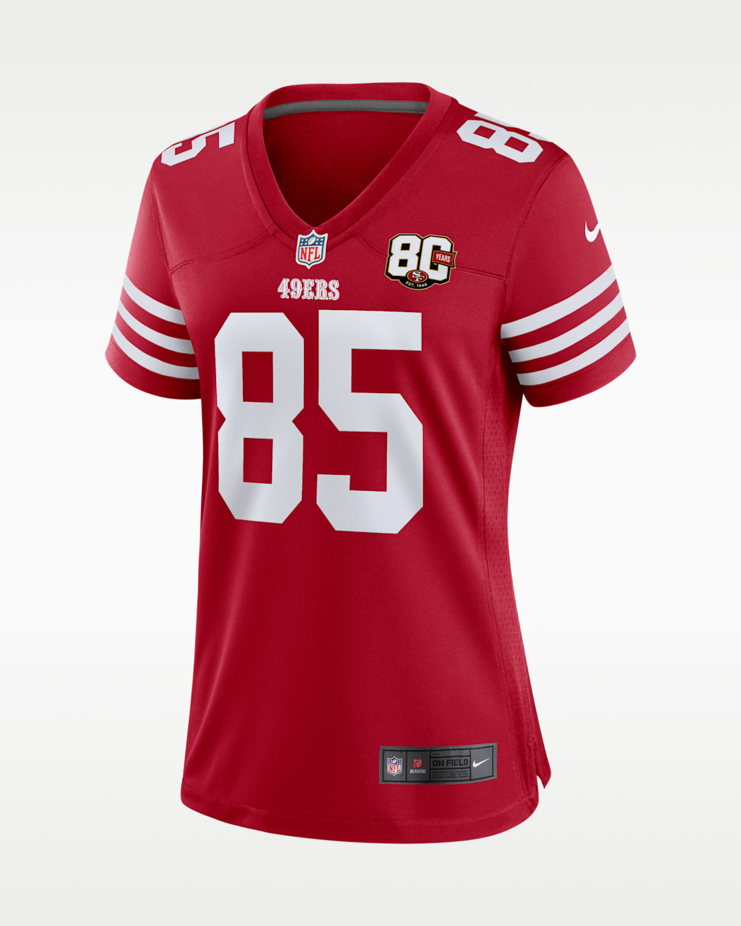 George Kittle San Francisco 49ers 80th Anniversary Women's Nike NFL Game Jersey - Scarlet