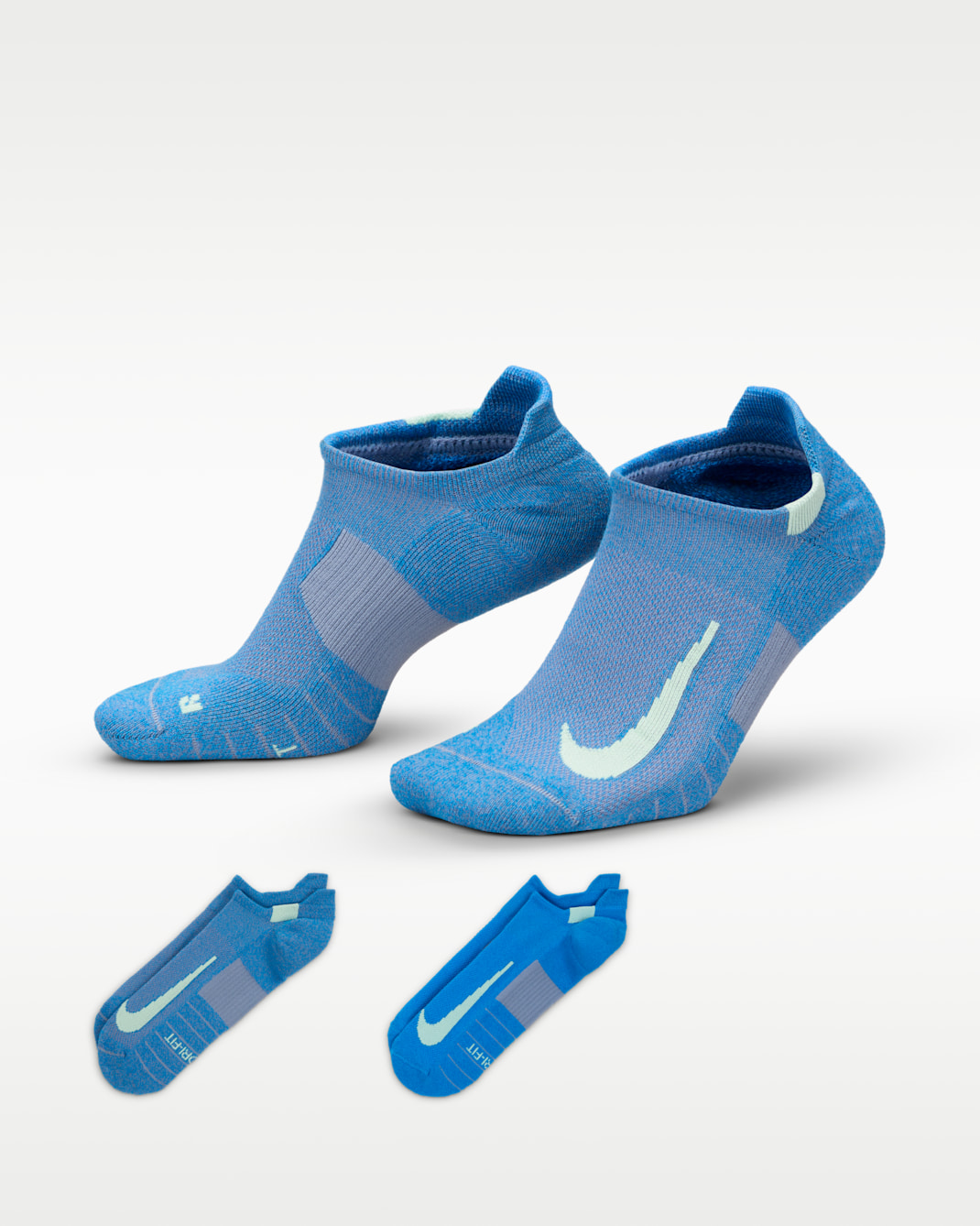 Nike Multiplier Running No-Show Socks (2 Pairs) - Multi-Colour