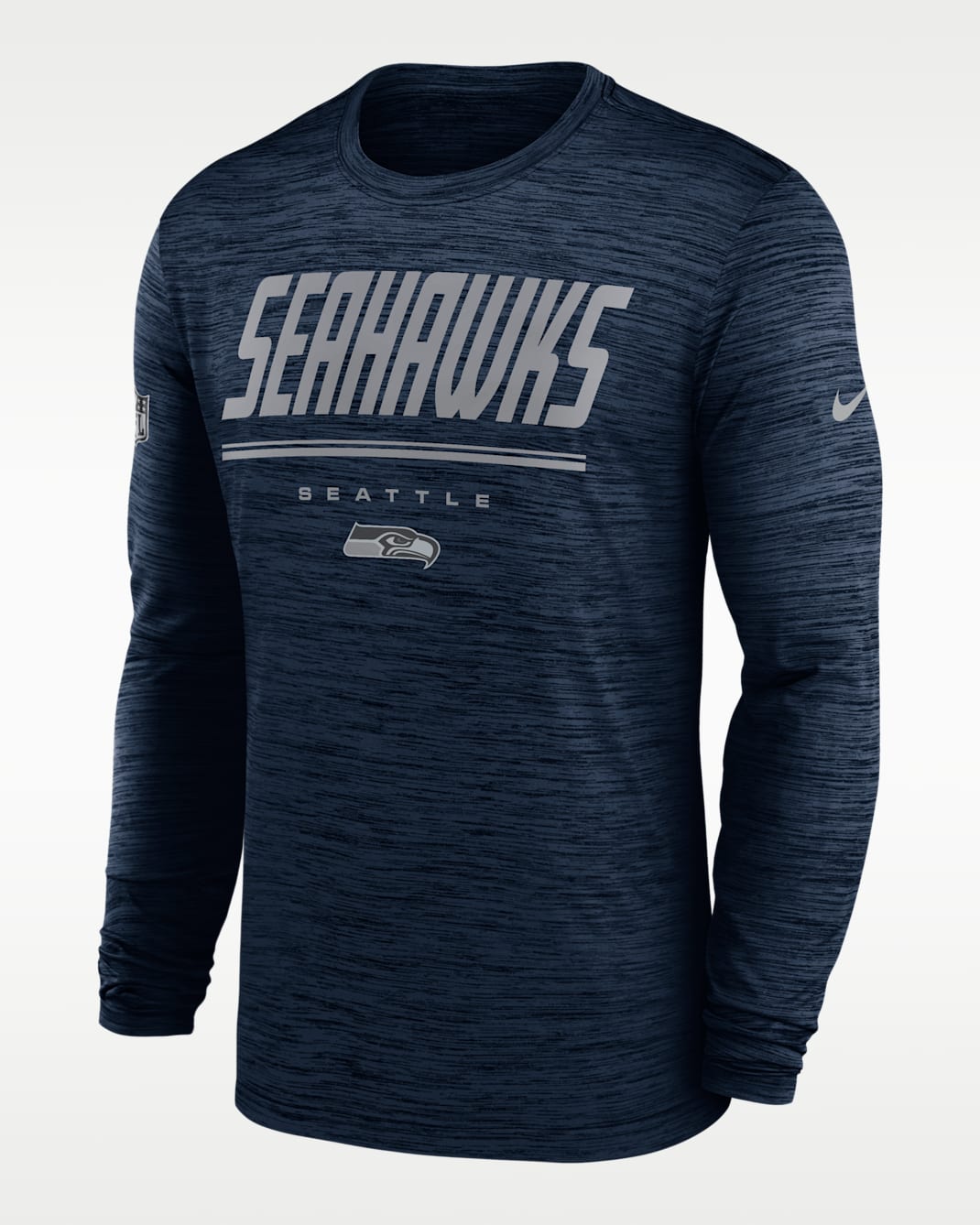 Seattle Seahawks Sideline Team Issue Velocity Men's Nike Dri-FIT NFL Long-Sleeve T-Shirt - Navy