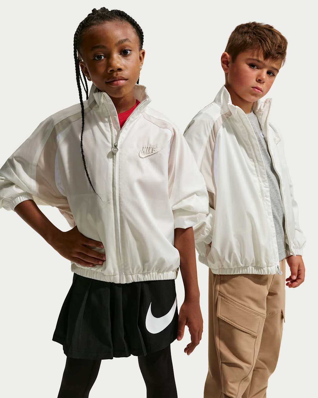 Nike Little Kids' Colorblocked Hoodless Jacket - Sail