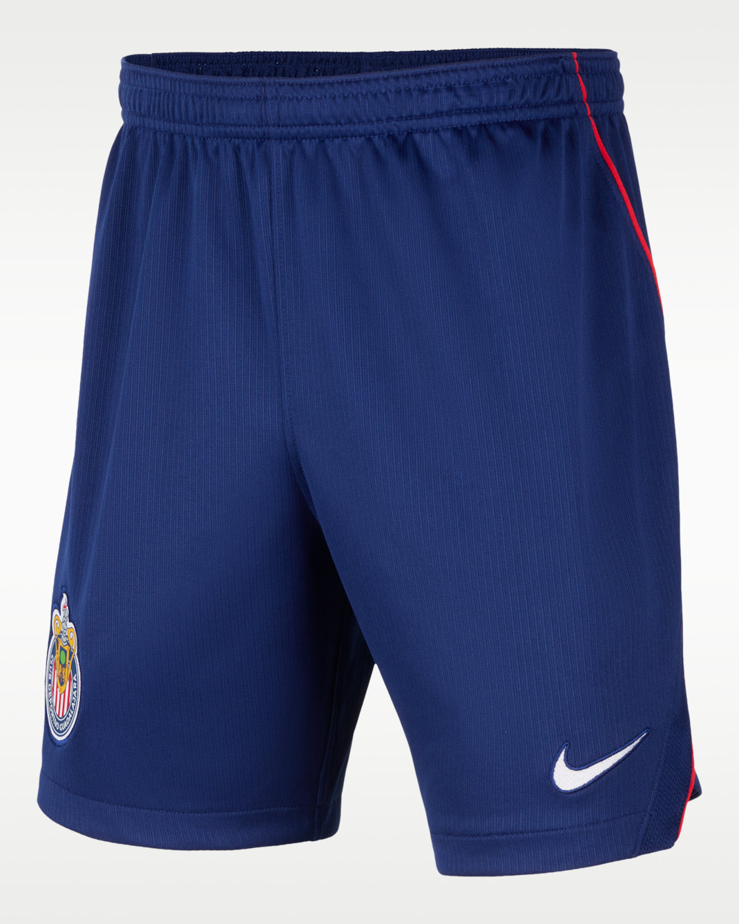 Shorts de futbol Nike Dri-FIT Replica del C.D. Guadalajara local 2026/27 Stadium para niños talla grande - Azul fiel/Rojo velocidad