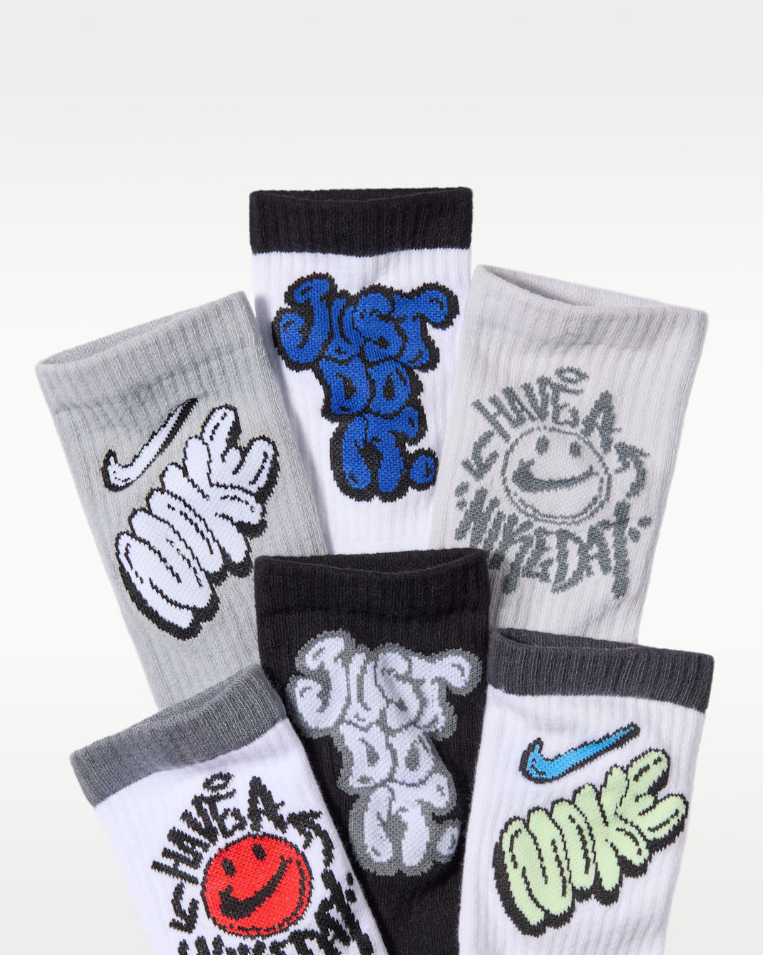 Nike Everyday Cushioned Big Kids' Crew Socks (6 Pairs)