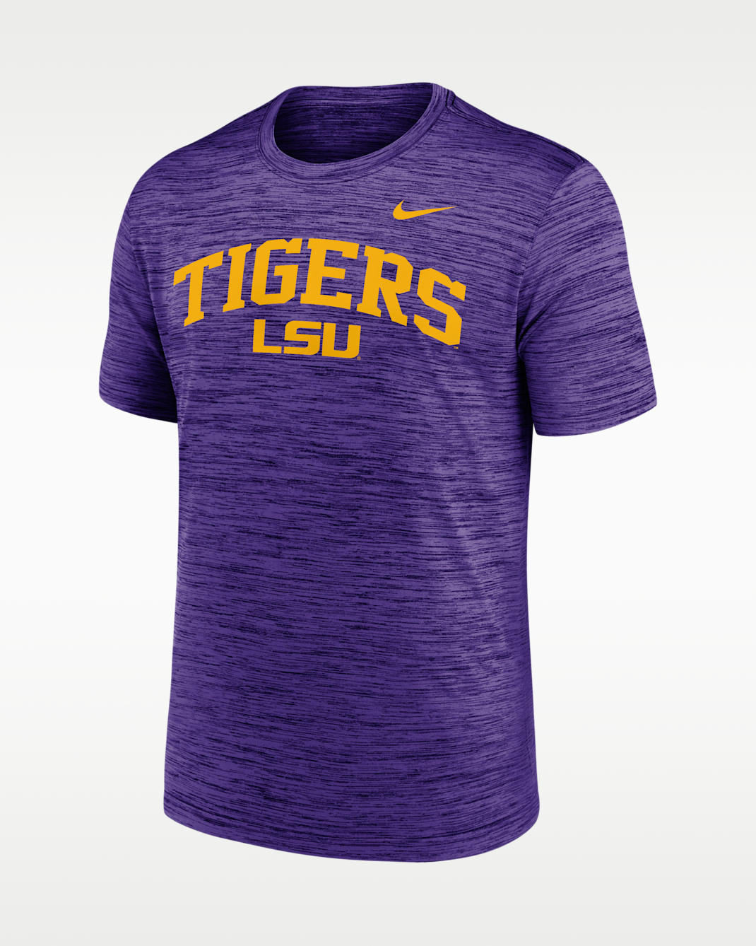 Playera universitaria Nike Dri-FIT para hombre LSU Primetime Arch Logo Velocity - Morado