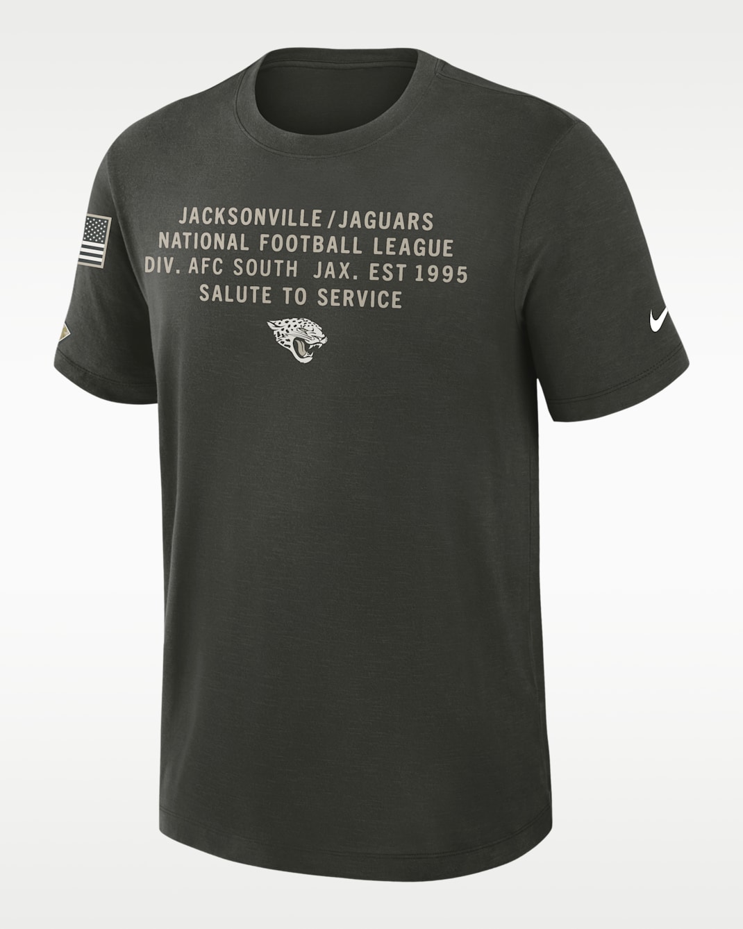 Jacksonville Jaguars Salute to Service Slub Men's Nike Dri-FIT NFL T-Shirt - Forest Green