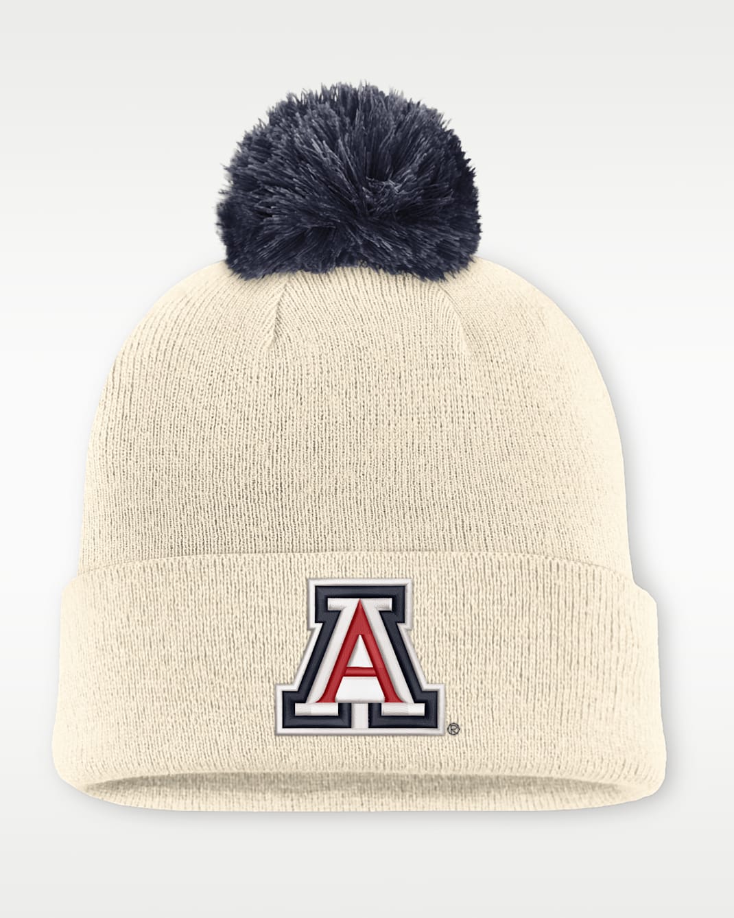 Arizona Campus Prep Script Men's Nike College Cuffed Pom Beanie - Natural/Navy