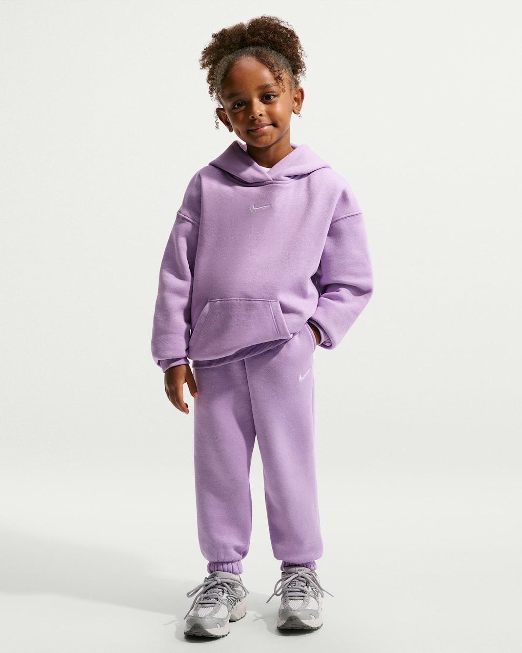Nike Sportswear Little Kids' Studio Fleece Loose Pants - Violet Star