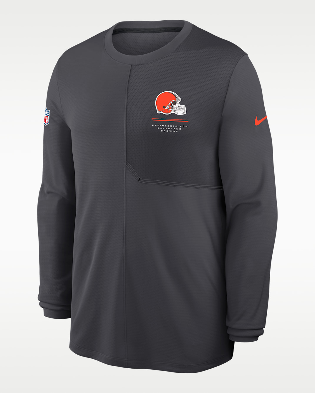 Cleveland Browns Sideline Coach Men's Nike Dri-FIT NFL Long-Sleeve Top - Anthracite
