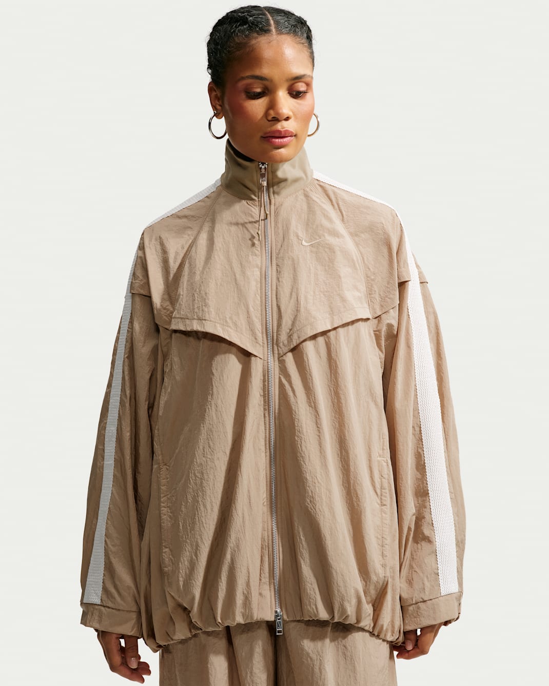 Nike Sportswear Women's Oversized Balloon Track Jacket - Parachute Beige/Sail/Parachute Beige