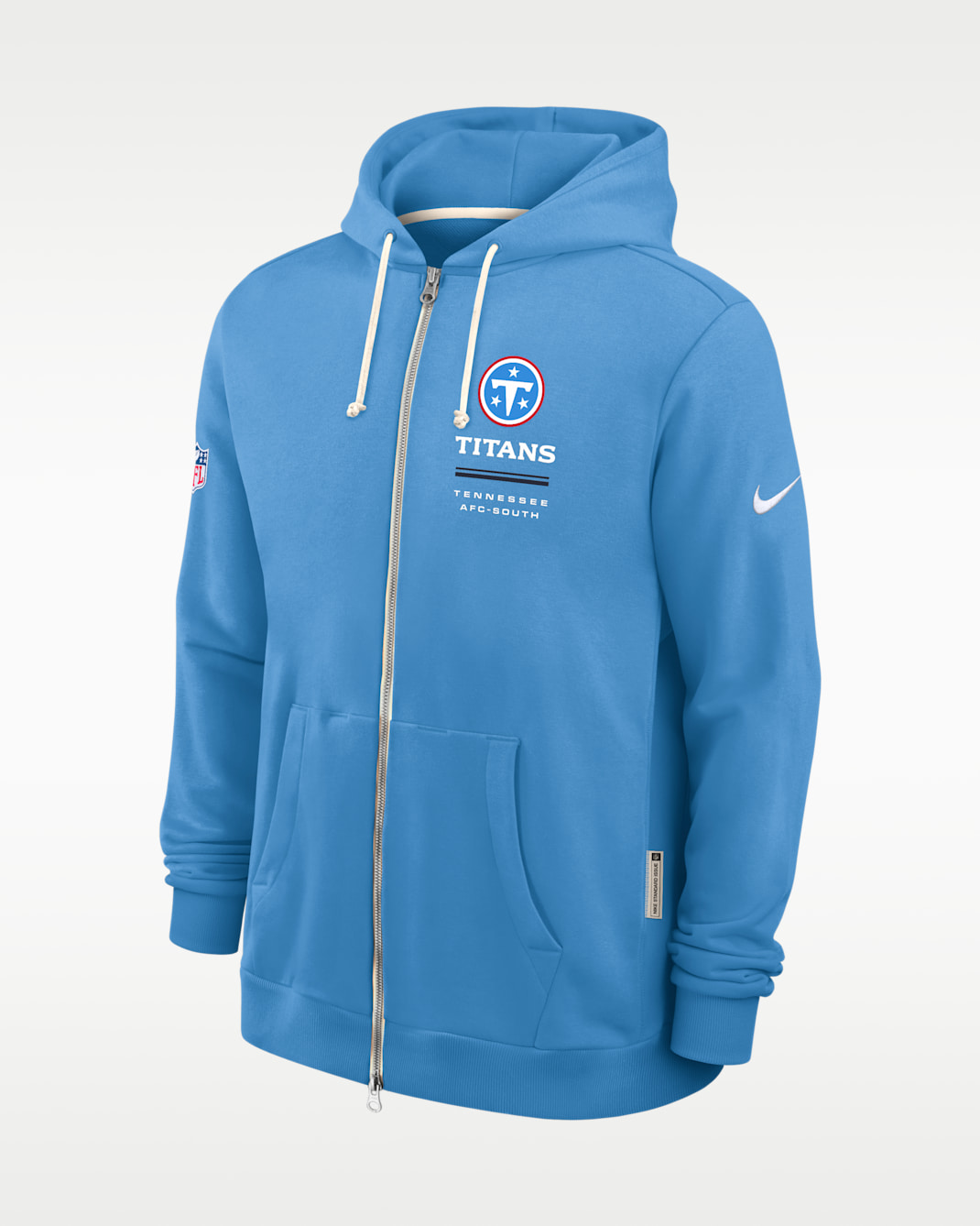 Sudadera con gorro Nike Dri-FIT de la NFL de cierre completo para hombre Tennessee Titans Sideline Standard Issue - Azul