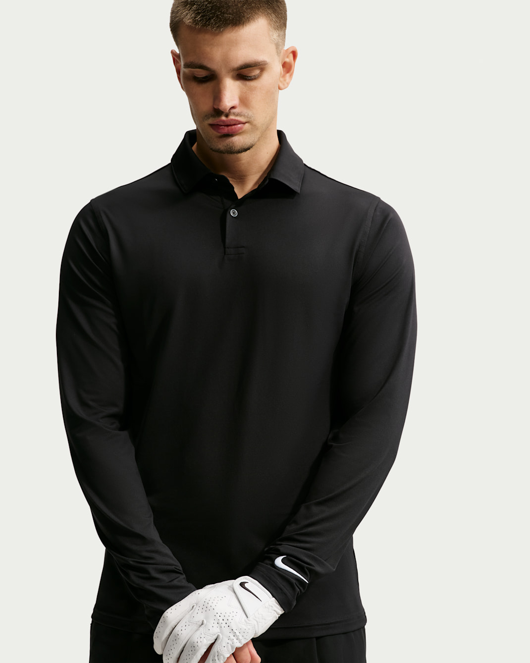 Nike Velocity Men's Dri-FIT Long-Sleeve Golf Polo - Black/White
