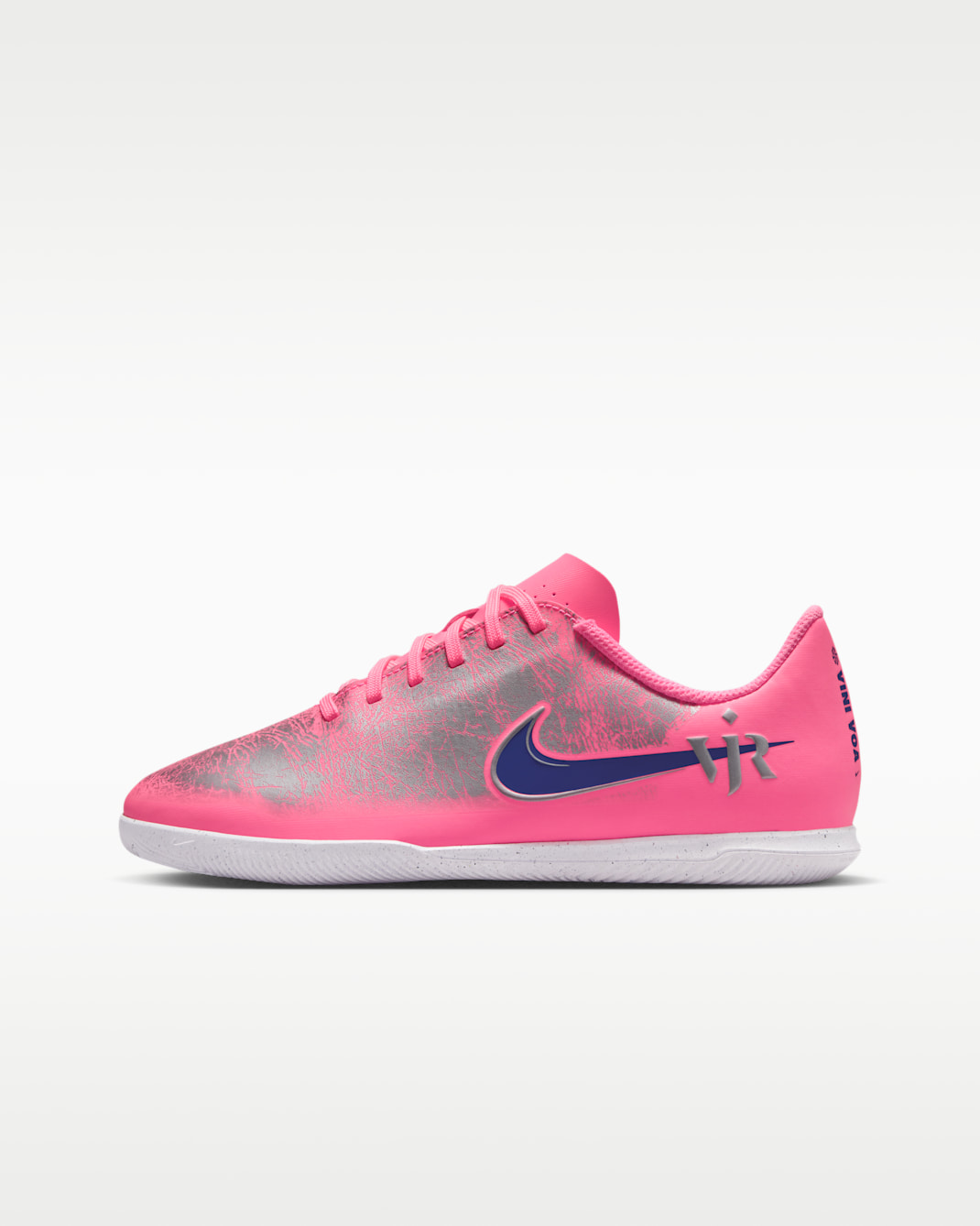 Nike Jr. Mercurial Vapor 16 Club "Vini Jr." Big Kids' Indoor/Court Low-Top Soccer Shoes - Sunset Pulse/Old Royal
