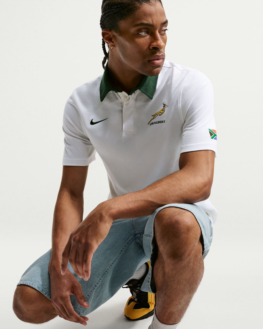 Springboks Away Men's Nike Rugby Shirt - White/Gorge Green/Gorge Green