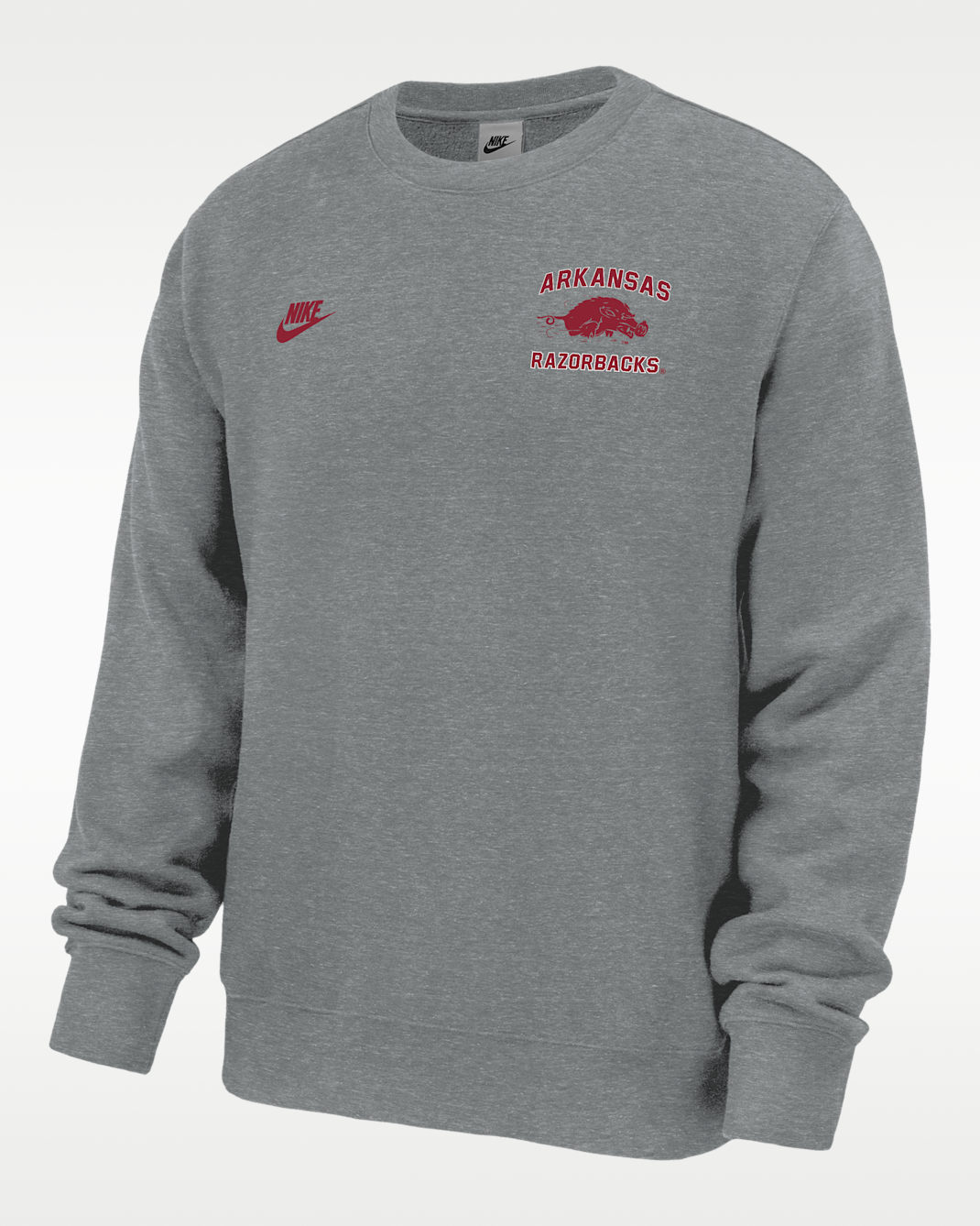 Arkansas Razorbacks Club Men's Nike Football Fleece Crew-Neck Sweatshirt