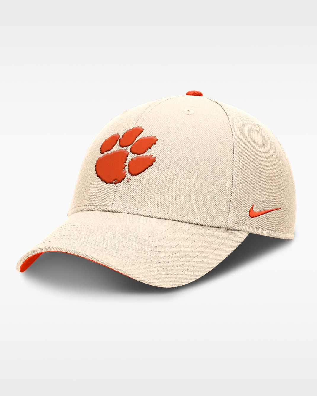 Clemson Primetime Rise Men's Nike Dri-FIT College Trucker Adjustable Hat - Natural