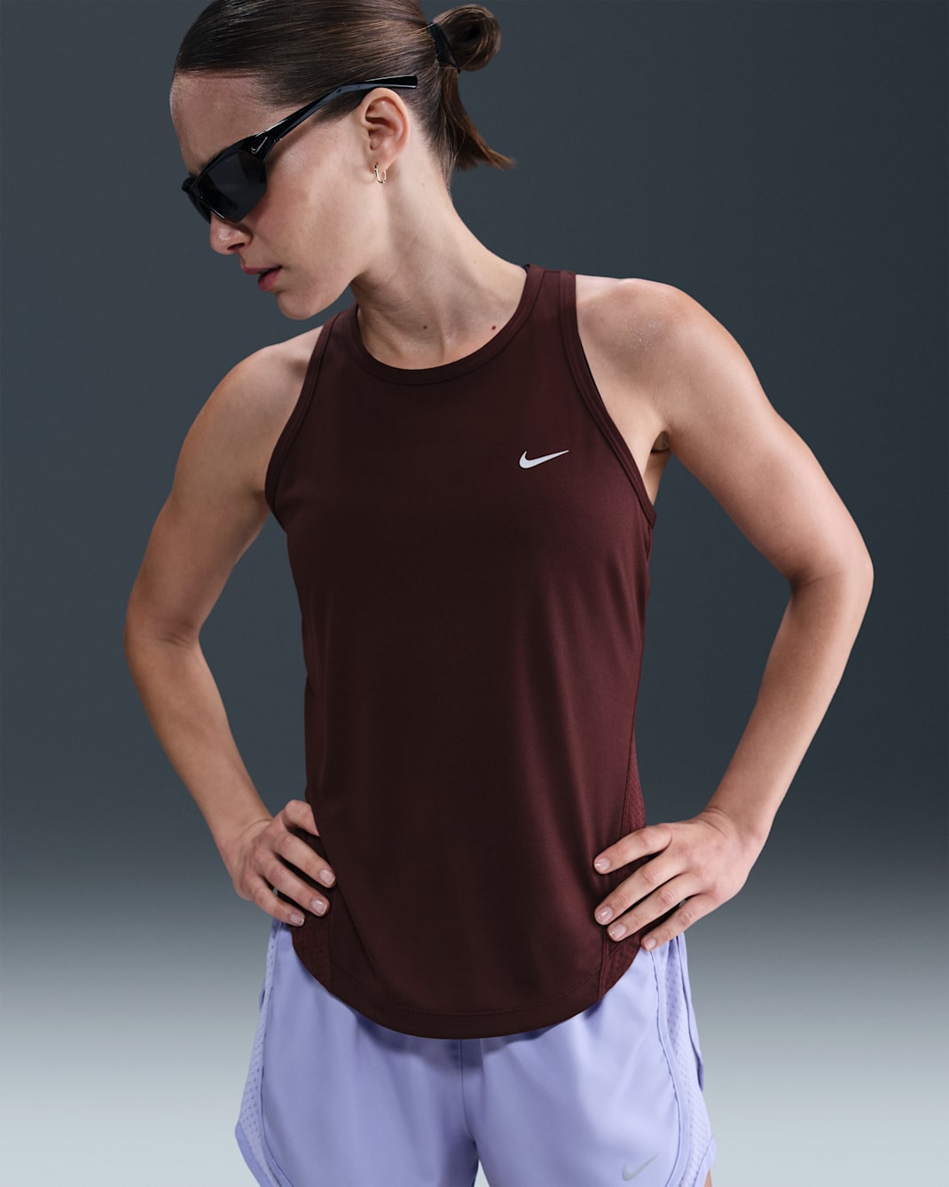 Camiseta de tirantes de correr Dri-FIT para mujer Nike Tempo - Burdeos enérgico