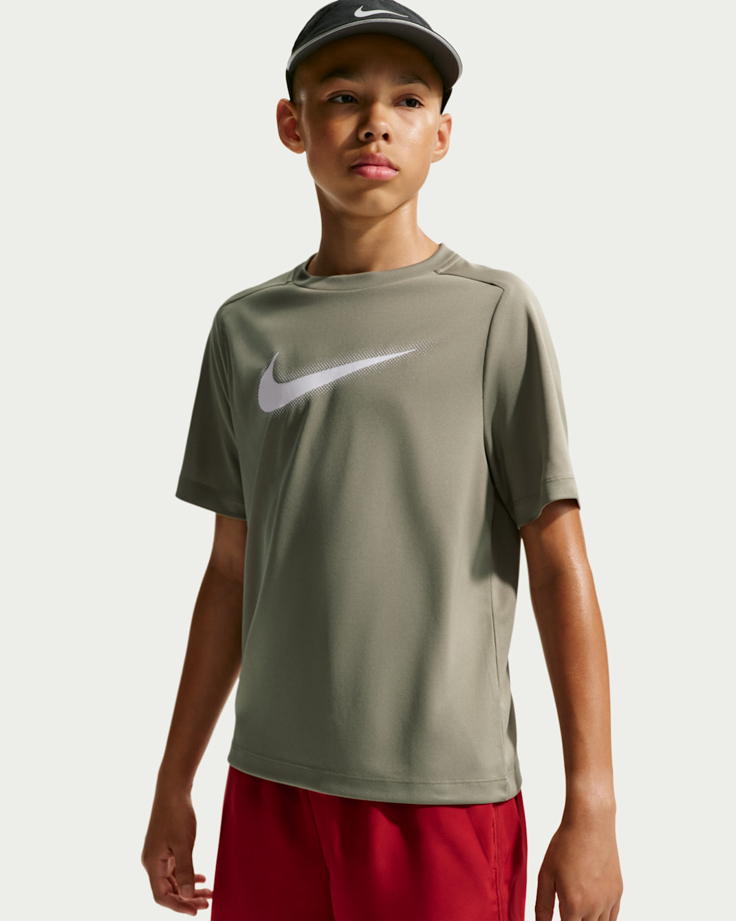 Playera de entrenamiento con gráfico Dri-FIT para niño talla grande Nike Multi - Militar claro/Blanco