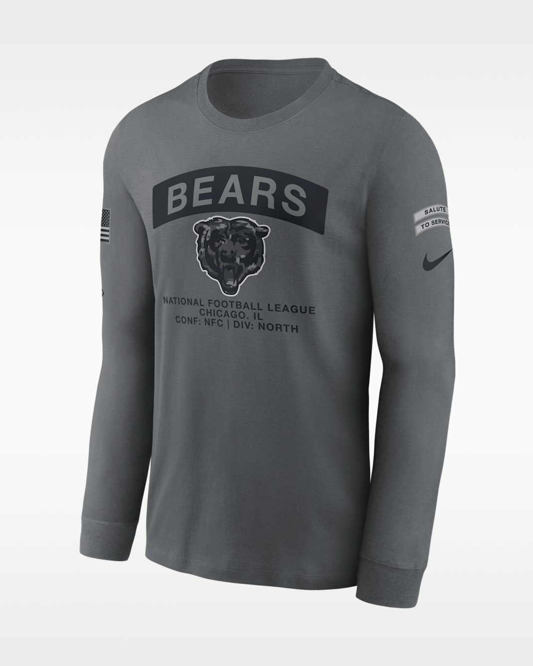 Chicago Bears Salute to Service Men's Nike NFL Long-Sleeve T-Shirt - Grey