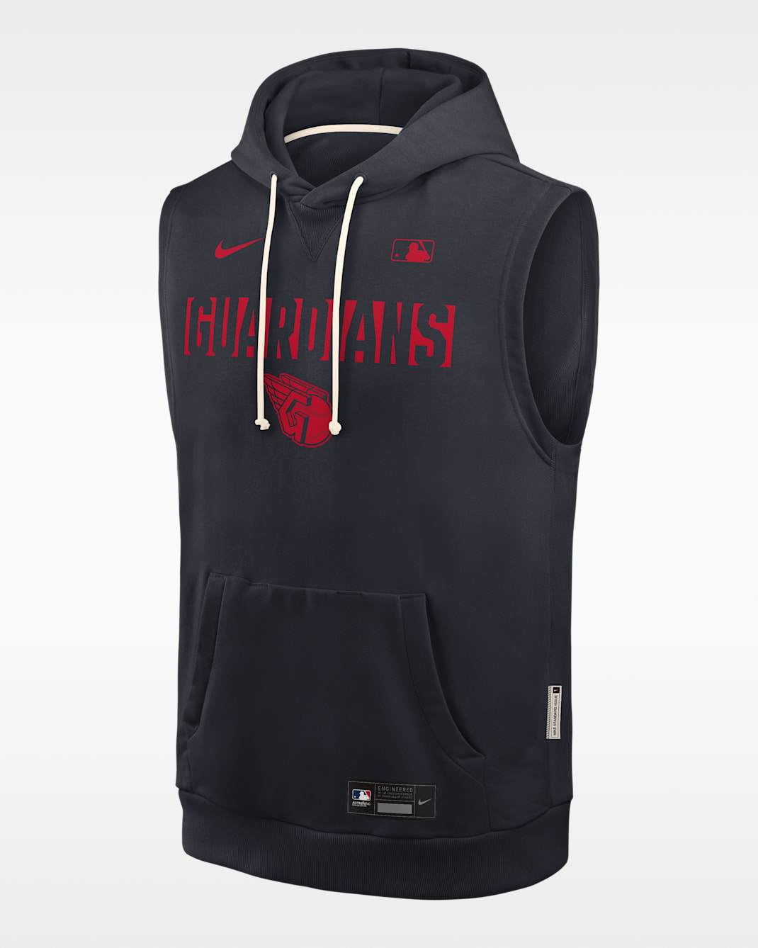 Cleveland Guardians Authentic Collection Standard Issue Men's Nike Dri-FIT MLB Sleeveless Pullover Hoodie - Navy