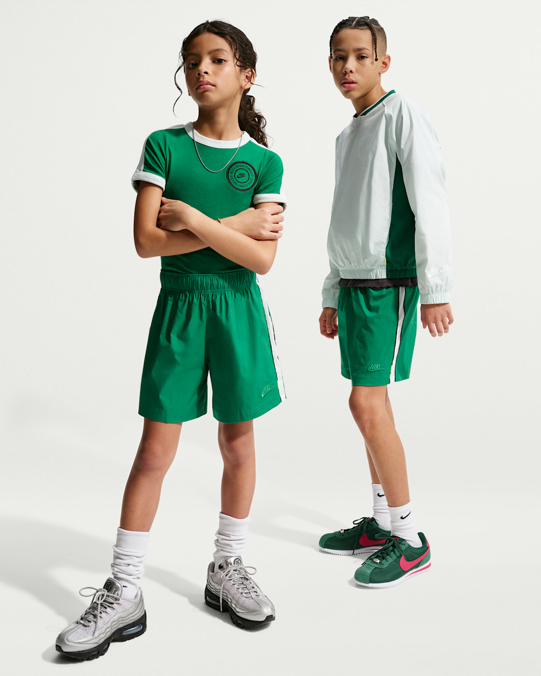 나이키 스포츠웨어 주니어 우븐 쇼츠 - 말라카이트/화이트/블랙/말라카이트