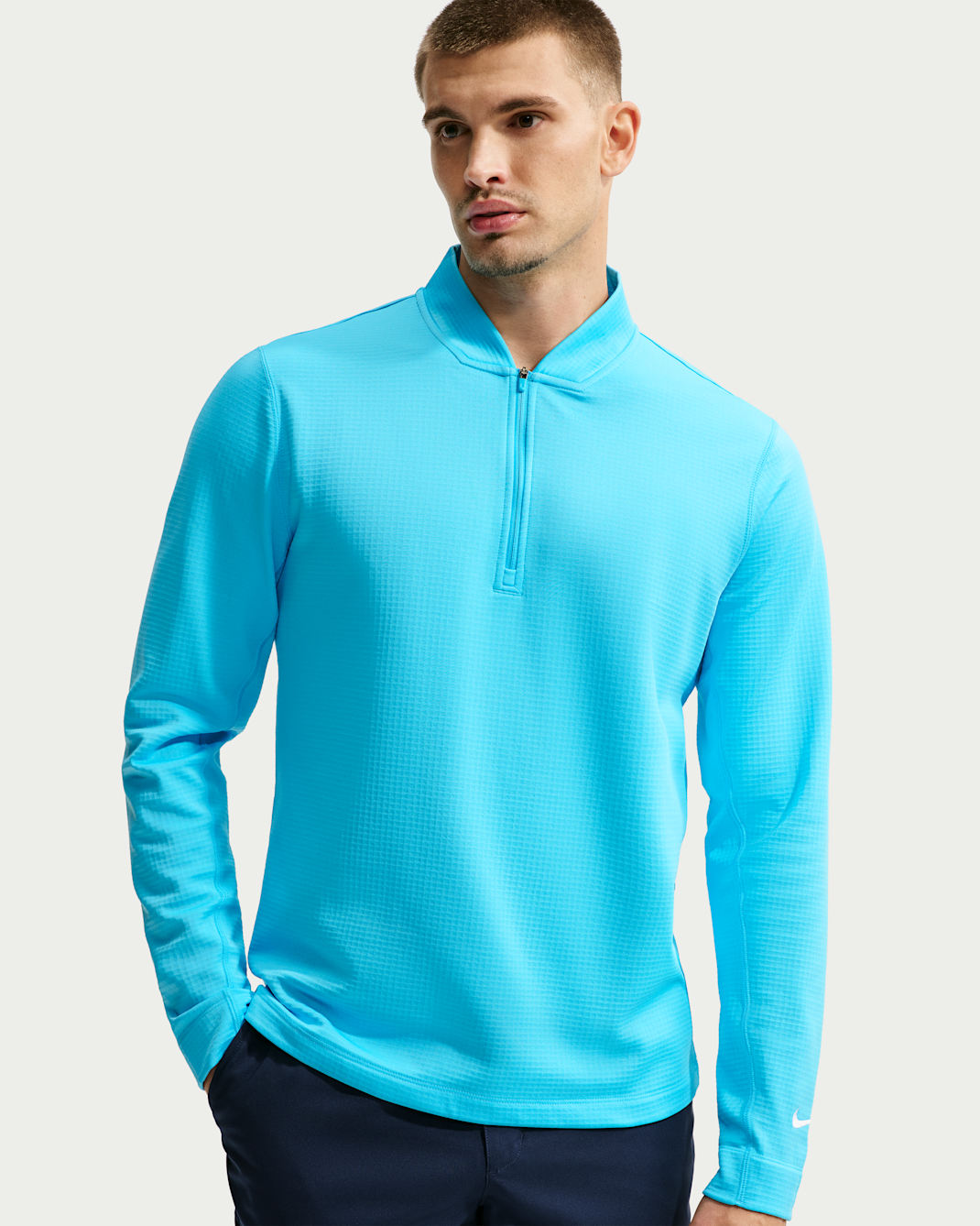 Nike Velocity Men's Therma-FIT 1/2-Zip Golf Top - Baltic Blue/White