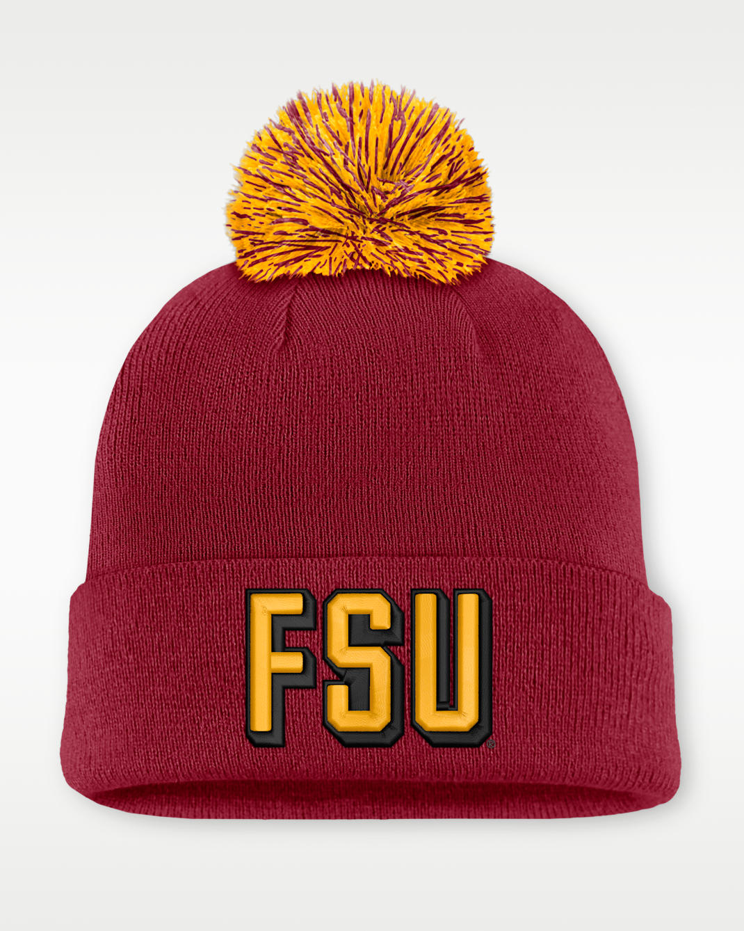 Florida State Peak Men's Nike College Cuffed Beanie - Team Crimson