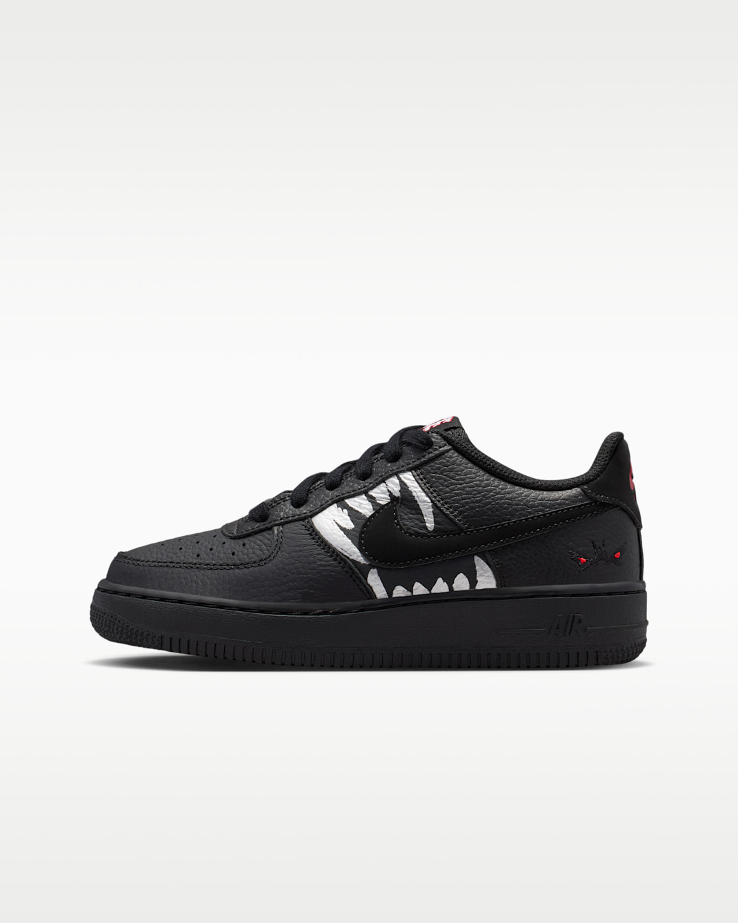 Nike Air Force 1 LV8 Older Kids' Shoes - Black/University Red/Metallic Silver/Black