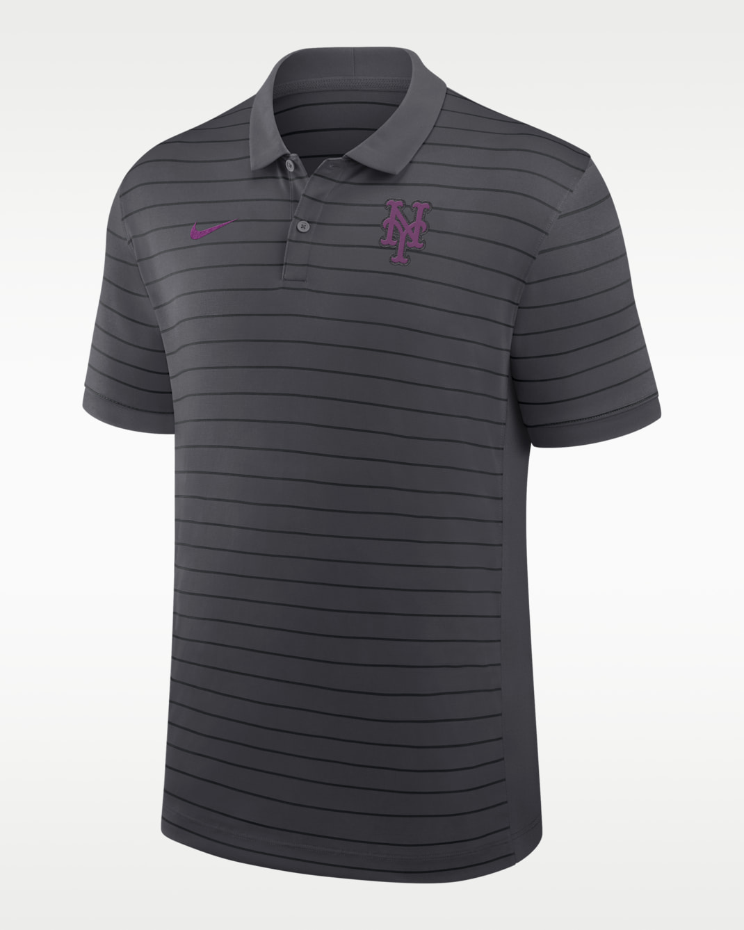 Polo Nike Dri-FIT de la MLB para hombre New York Mets City Connect Striped Victory - Antracita
