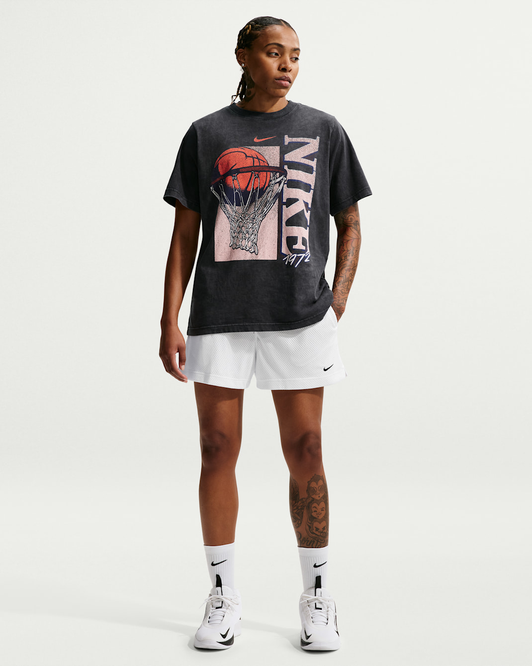 Nike Essential Women's Dri-FIT Mesh Basketball Shorts - White/Black