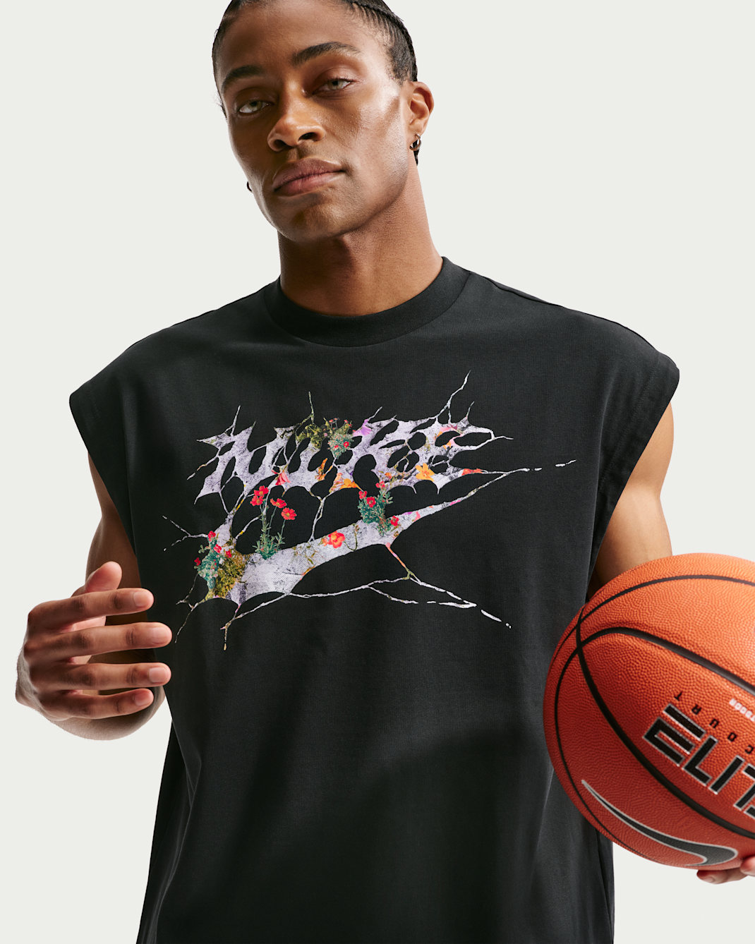 Playera de básquetbol sin mangas Dri-FIT para hombre Nike Standard Issue - Negro/Naranja césped