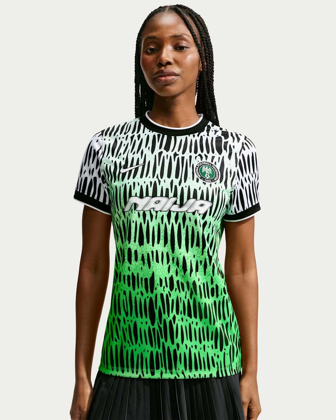 Nike x Nigeria x Slawn Women's Dri-FIT Short-Sleeve Soccer Top - Black/White