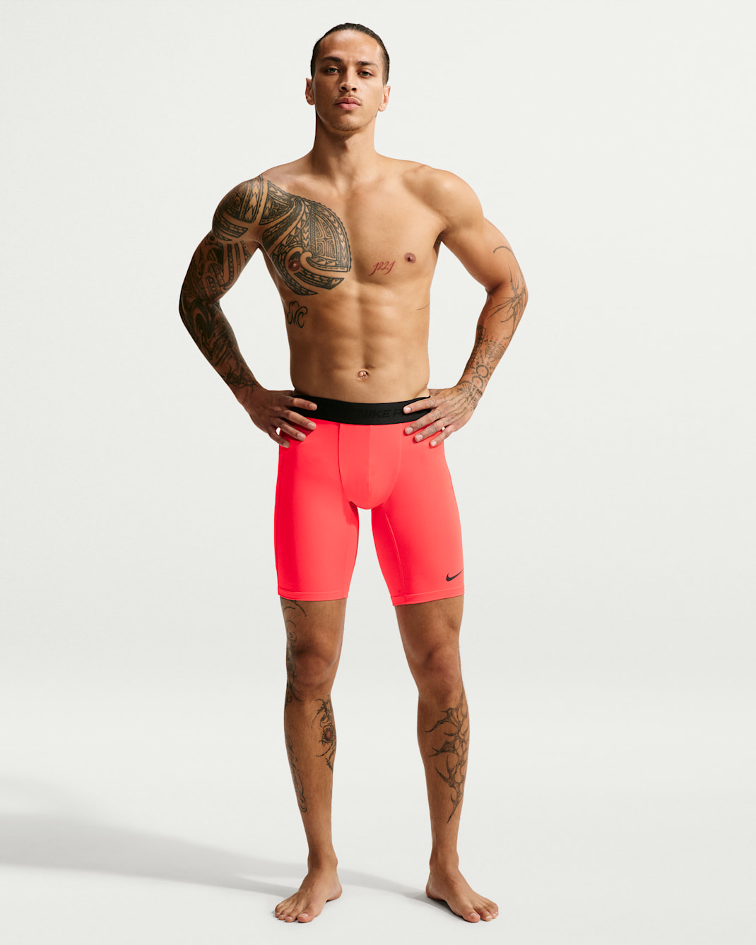 Nike Pro Men's Dri-FIT Fitness Long Shorts - Laser Crimson/Black