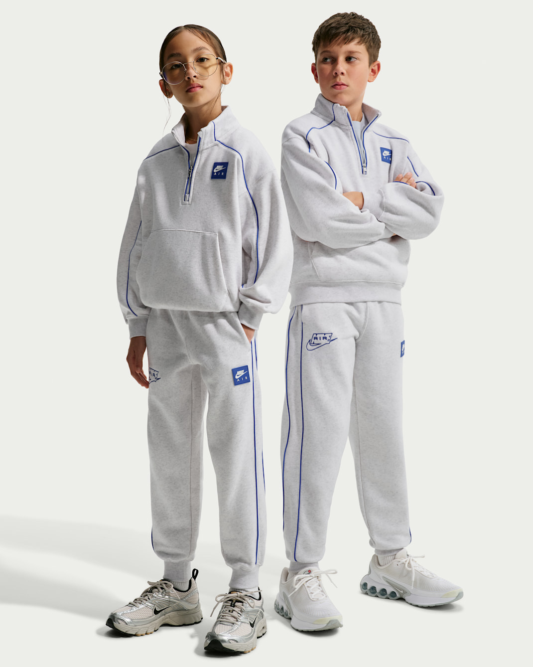Sweats Nike Air i fleece för ungdom - Birch Heather/Hyper Royal/Hyper Royal