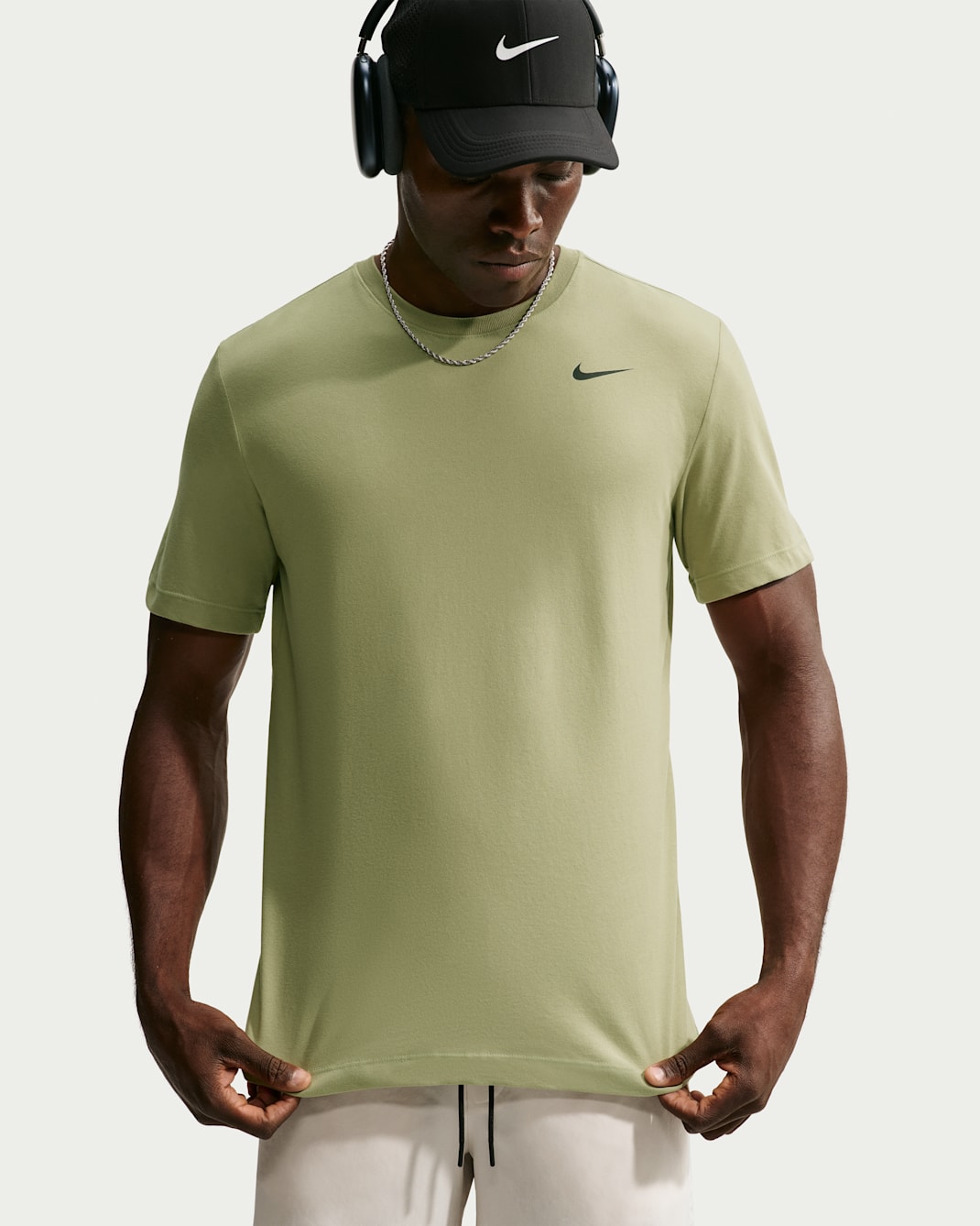 Nike Dri-FIT Men's Fitness T-Shirt - Dusty Olive/Black