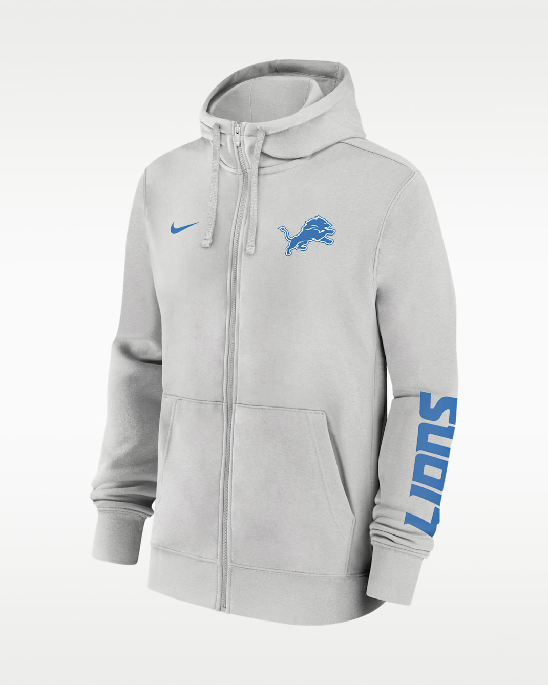 Detroit Lions Club Men's Nike NFL Full-Zip Hoodie - Grey