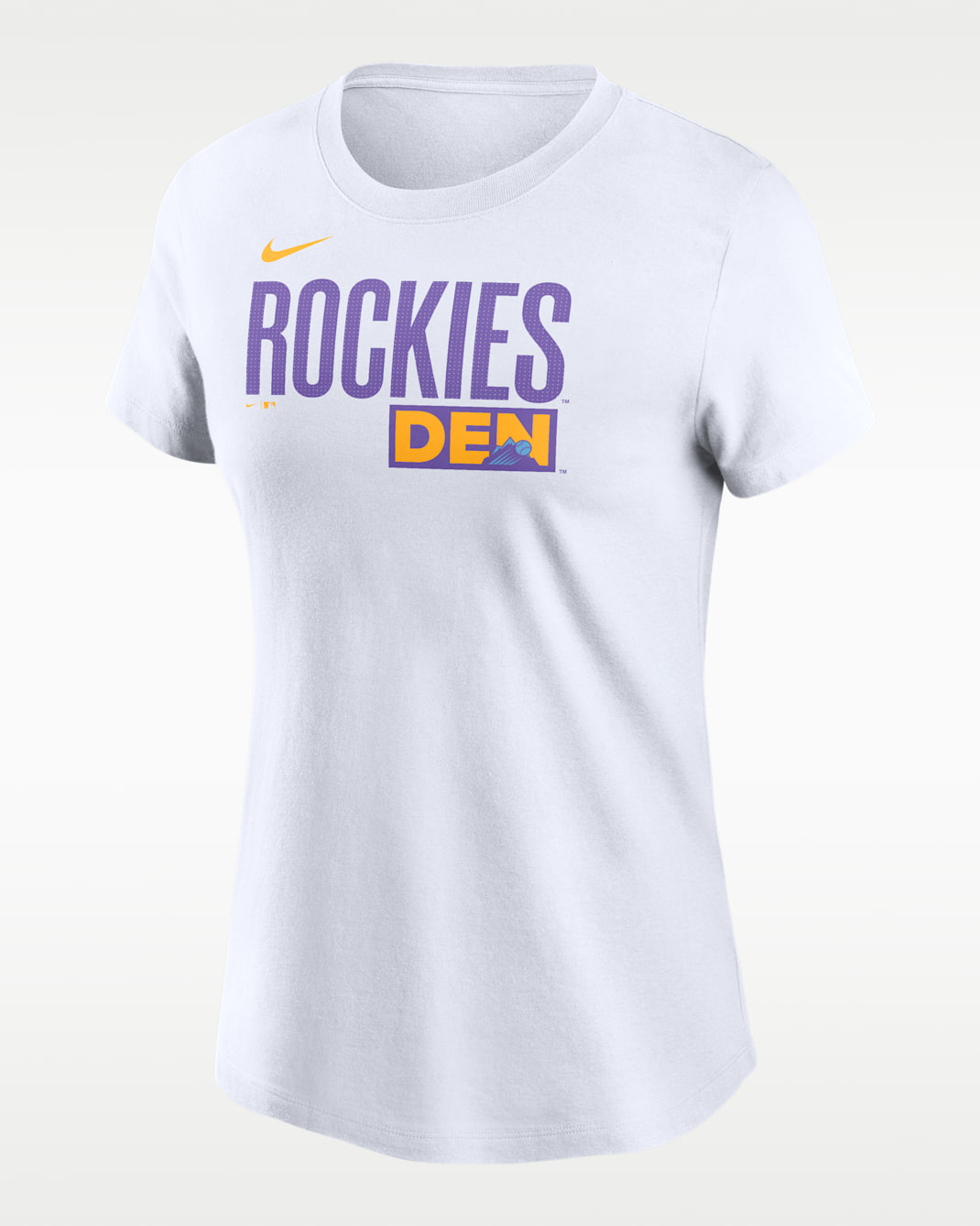 Playera Nike de la MLB para mujer Colorado Rockies City Connect Wordmark - Blanco