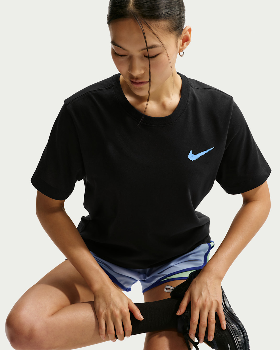 Nike Men's Dri-FIT Running T-Shirt - Black/Football Blue