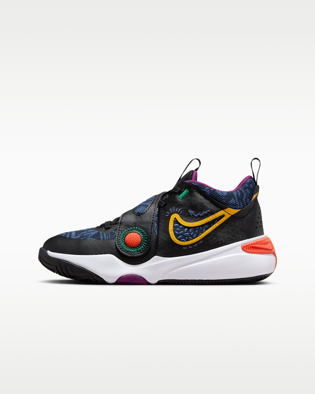 รองเท้าบาสเก็ตบอลเด็กโต Nike Team Hustle D 11 SE - ดำ/Mystic Navy/Cosmic Clay/University Gold