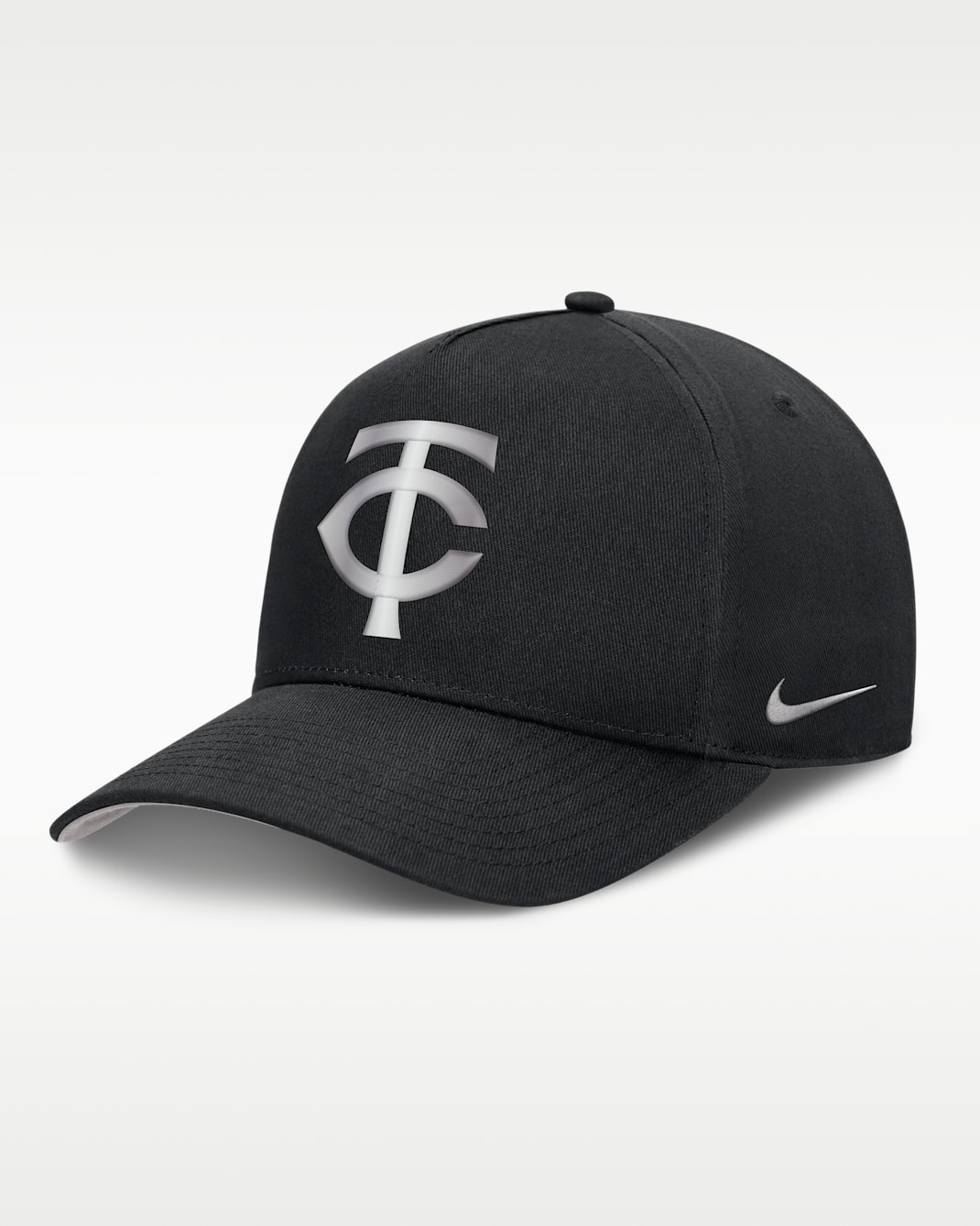 Gorra de rejilla Nike Dri-FIT de la MLB ajustable y con estructura A-Frame para hombre Minnesota Twins Rise - Negro
