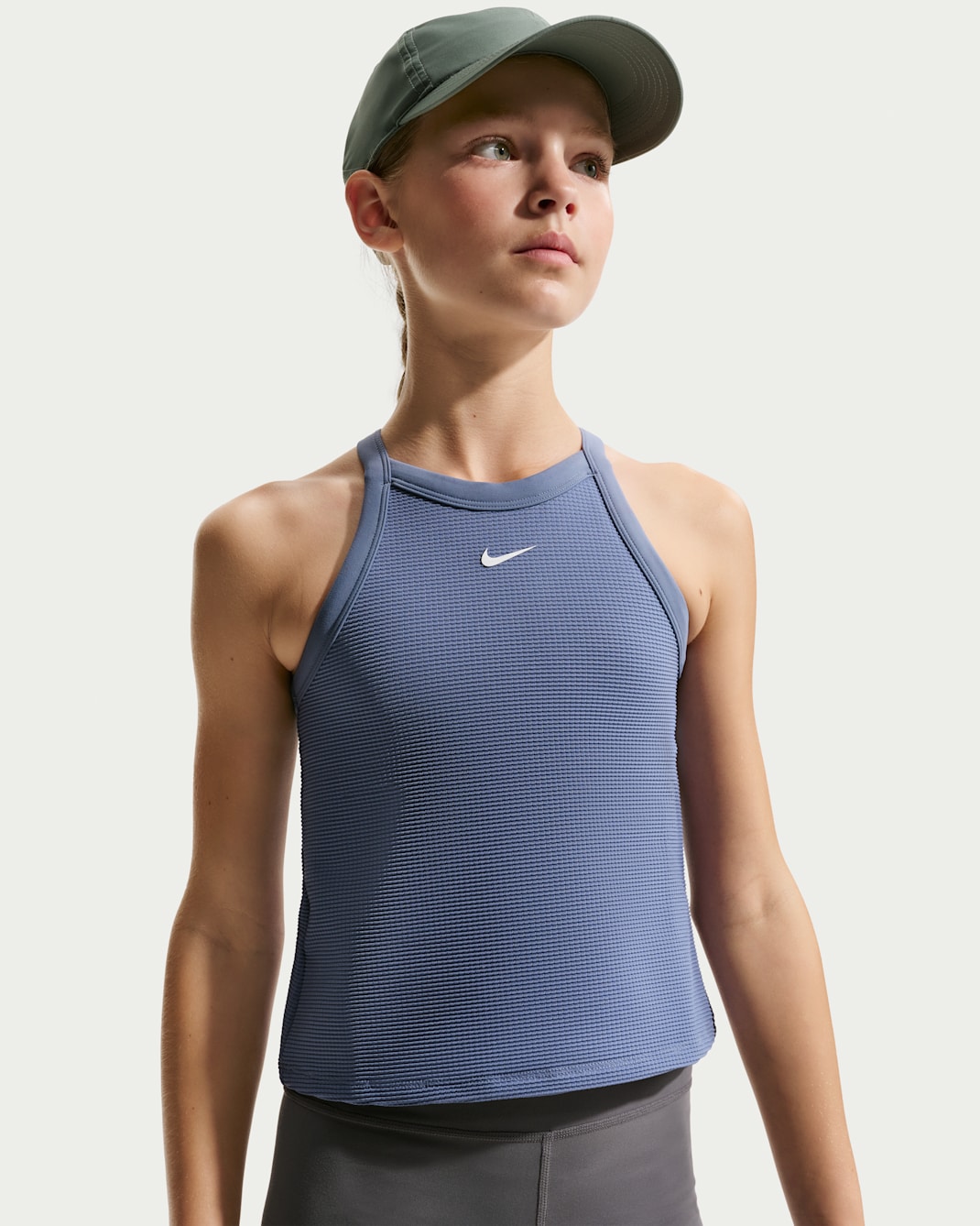 Camiseta de tirantes de cuello alto para niña Nike - Índigo mundial/Blanco