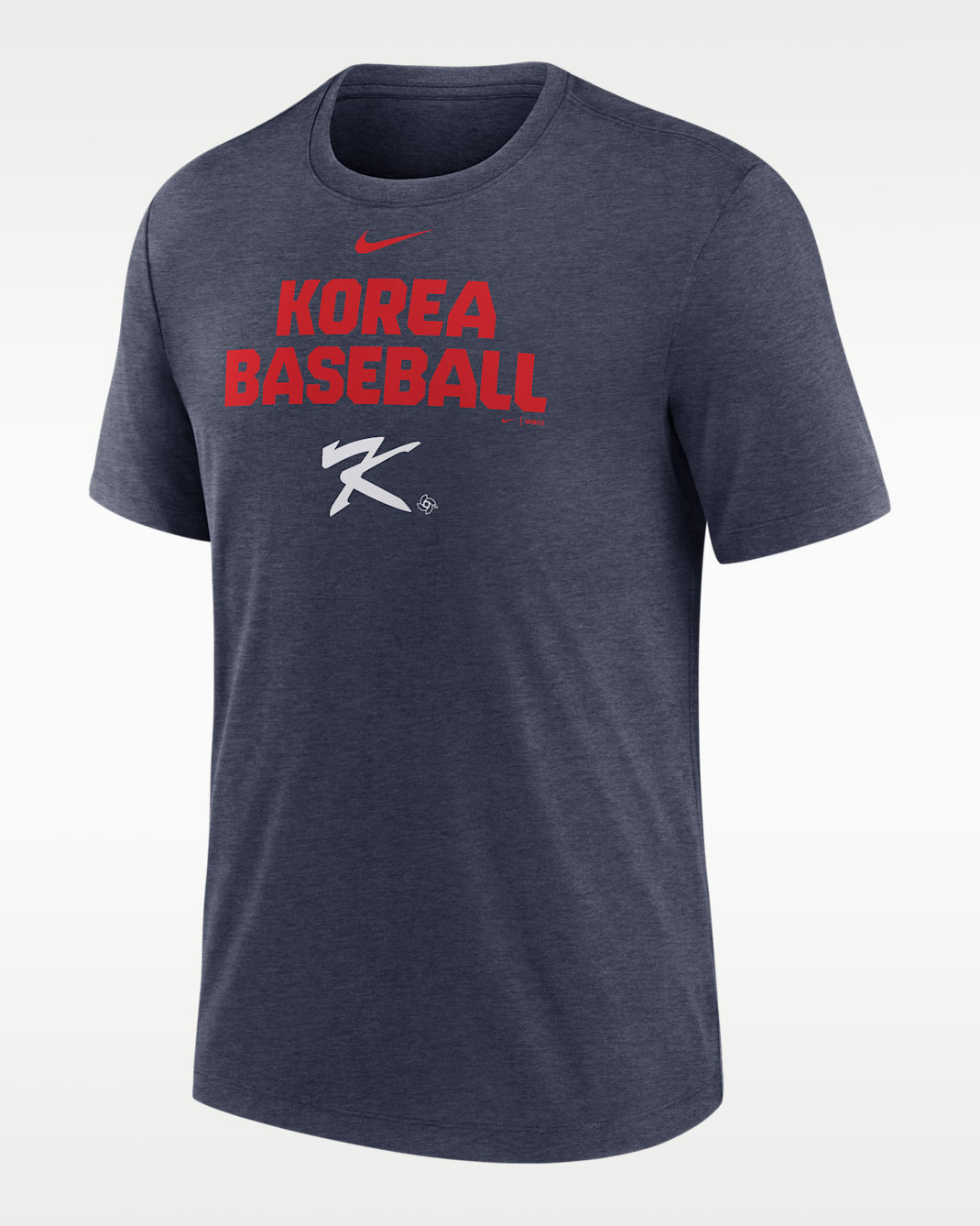 Korea National Baseball Team 2026 World Baseball Classic Stacked Men's Nike T-Shirt - Navy Heather