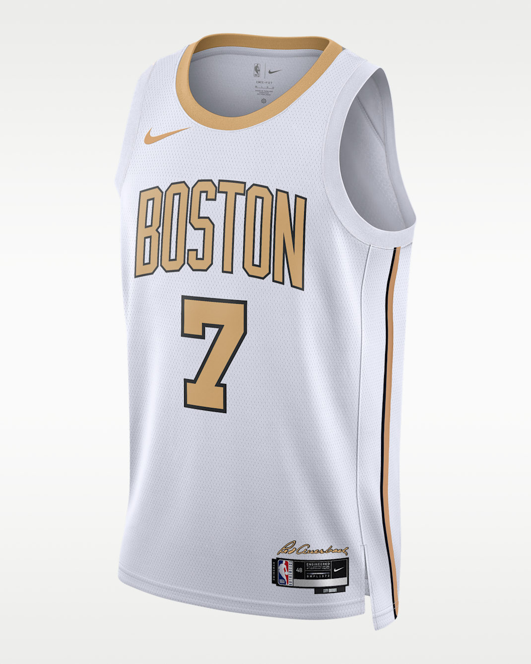 Maglia Jaylen Brown Boston Celtics City Edition Swingman Nike NBA – Uomo - Bianco