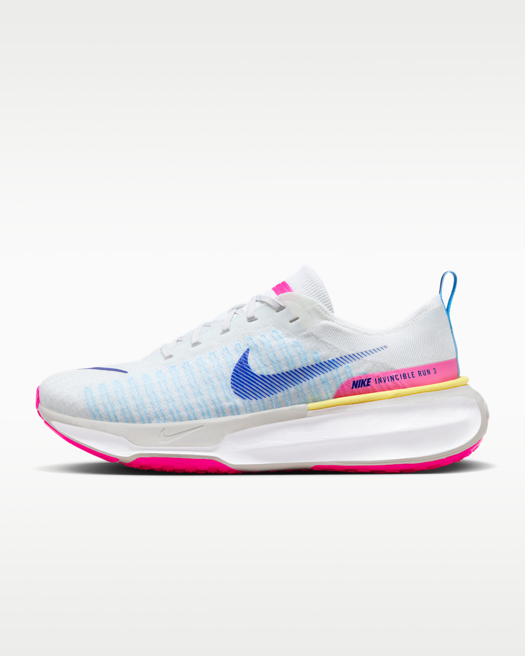 Nike Invincible 3 Men's Road Running Shoes - White/Photon Dust/Fierce Pink/Deep Royal Blue