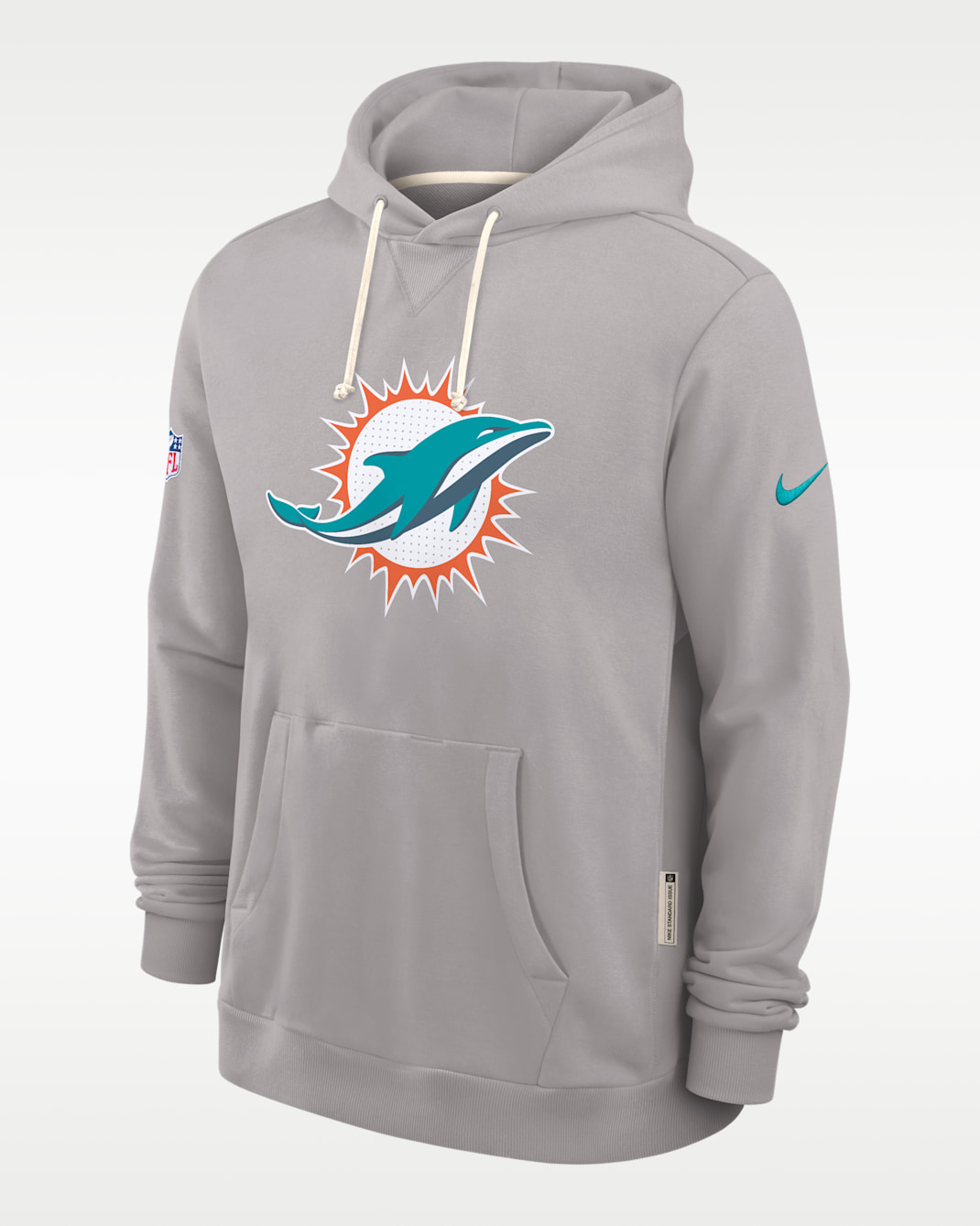 Sudadera con gorro sin cierre Nike Dri-FIT de la NFL para hombre Miami Dolphins Initial Home Sideline - Peltre