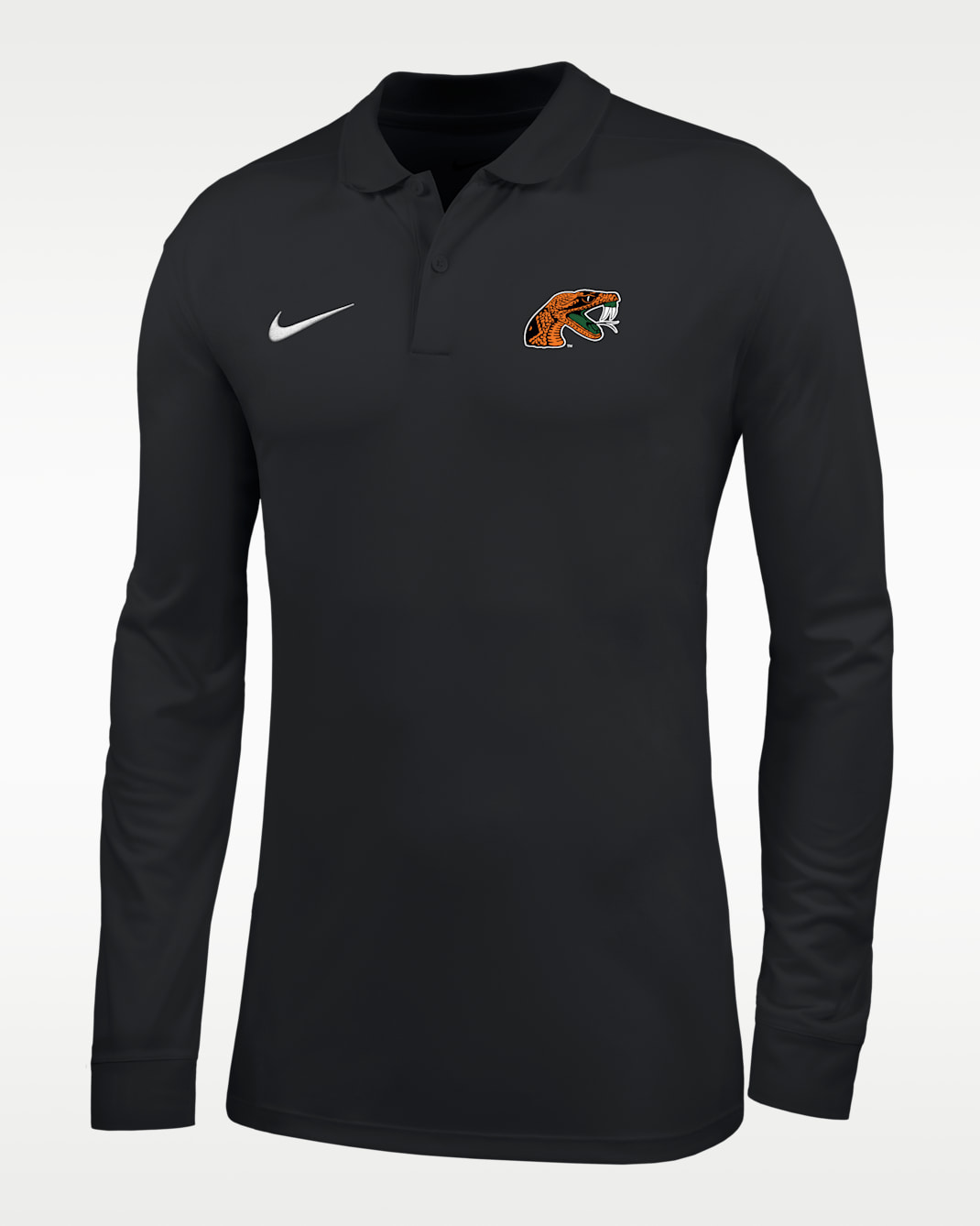 Nike College (Florida A&M University) Men's Dri-FIT Long-Sleeve Polo - Black