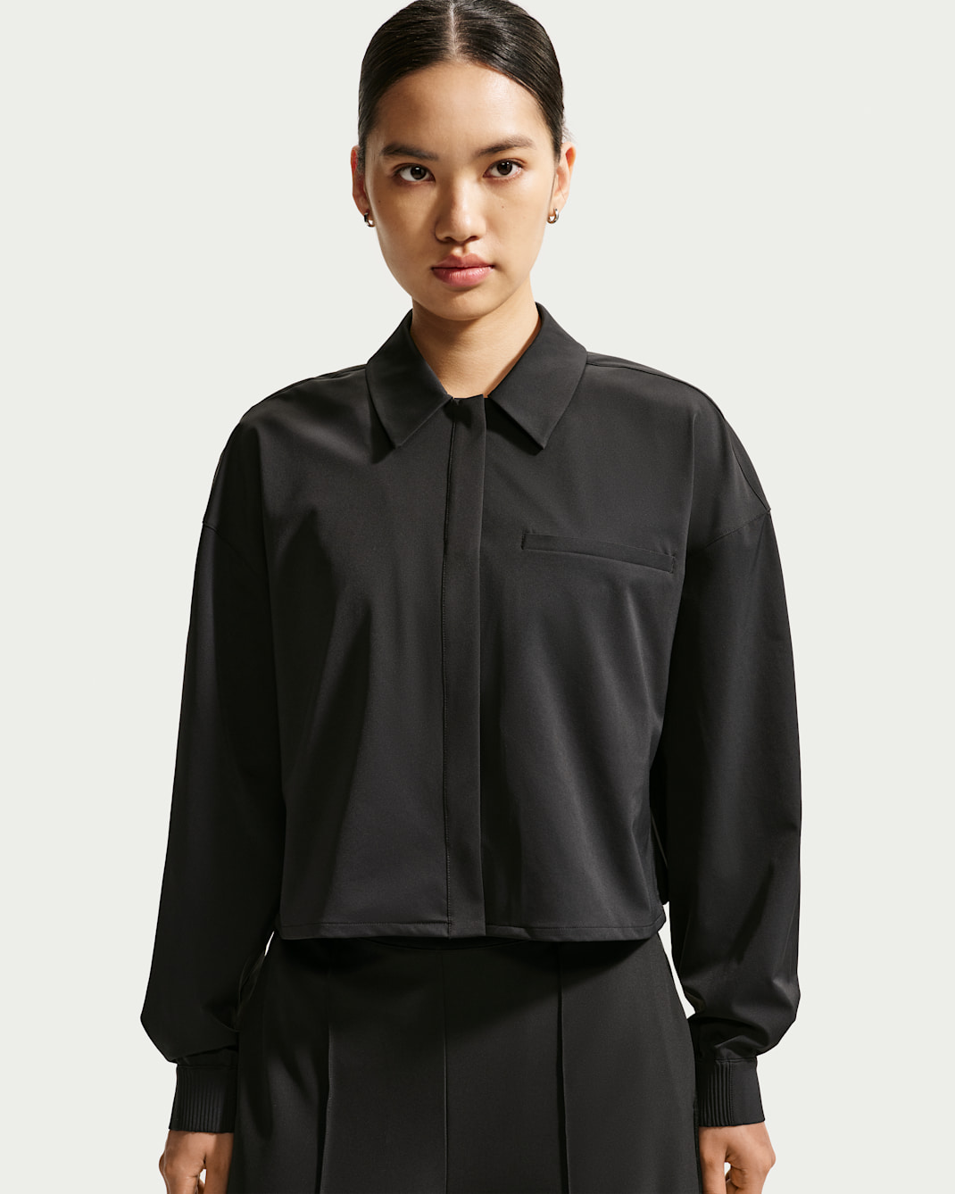 Nike 24.7 PerfectStretch Women's Dri-FIT Cropped Long-Sleeve Top - Black/Dark Smoke Grey