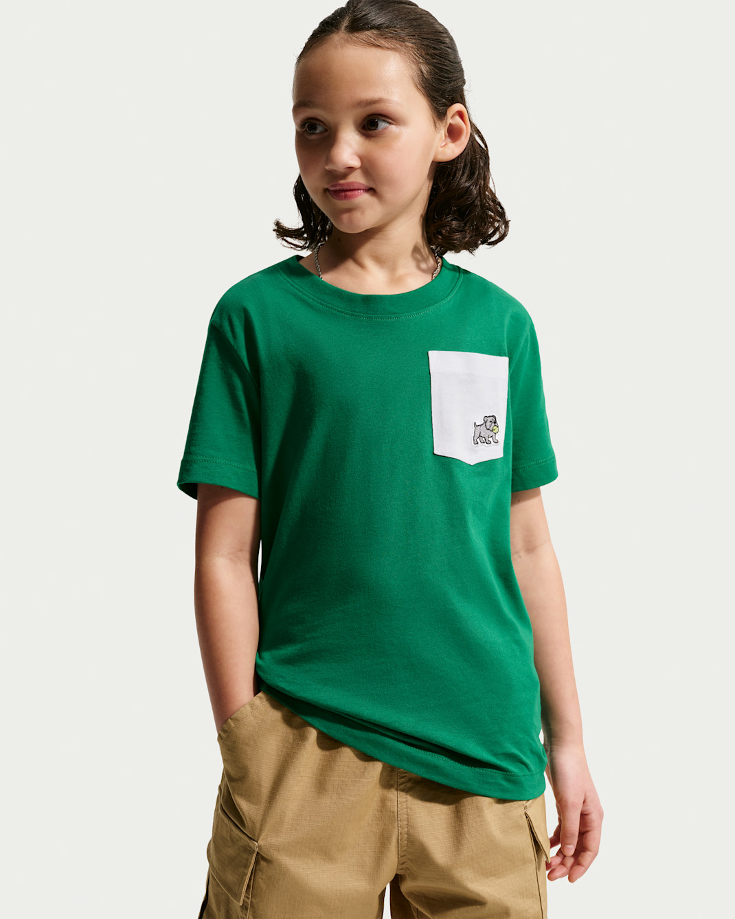 Nike Sportswear Big Kids' Pocket T-Shirt - Malachite/White