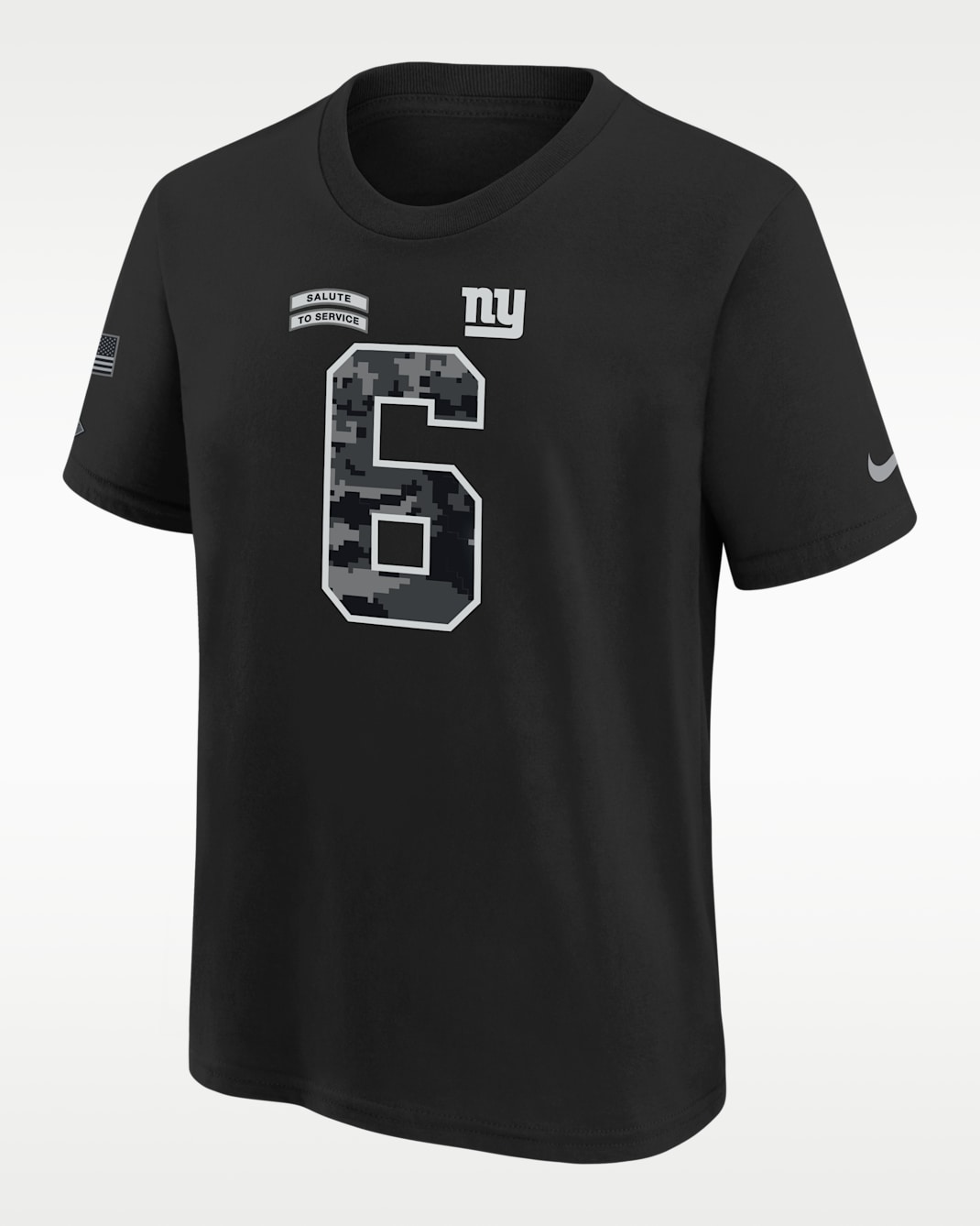 Jaxson Dart New York Giants Salute to Service Big Kids' Nike NFL T-Shirt - Black