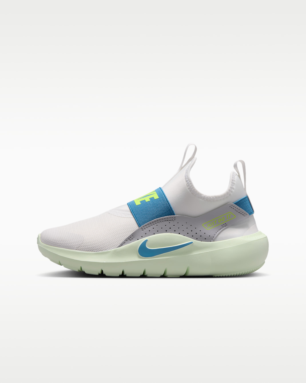 Nike Flex Runner 4 Big Kids' Running Shoes - Summit White/Wolf Grey/Volt Tint/Dutch Blue